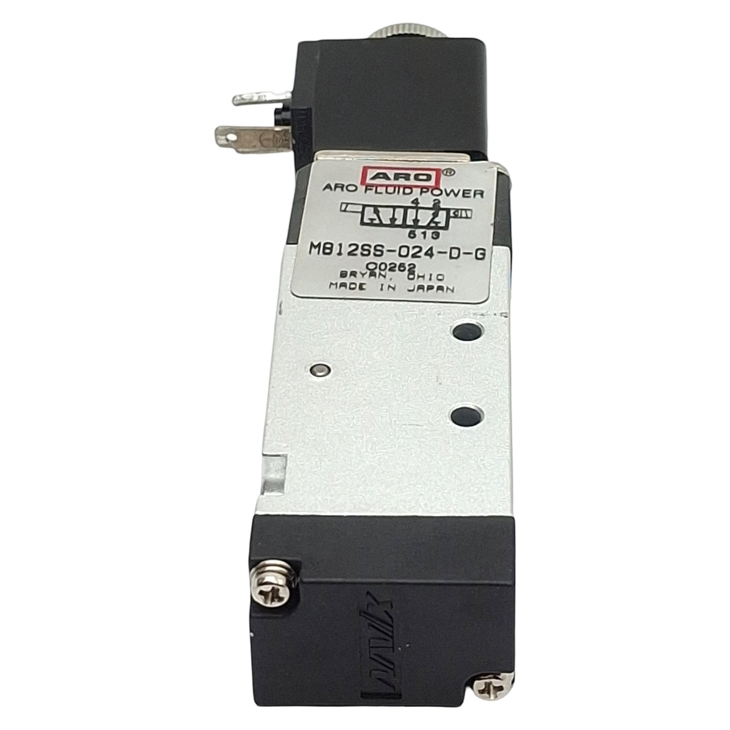 Used ARO Fluid M812SS-024-D-G Solenoid Valve, 2-Position, 1/8in NPTF, 24VDC Coil