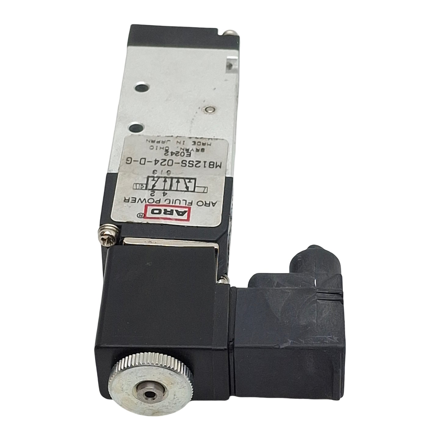Used ARO Fluid M812SS-024-D-G Solenoid Valve, 2-Position, 1/8in NPTF, 24VDC Coil