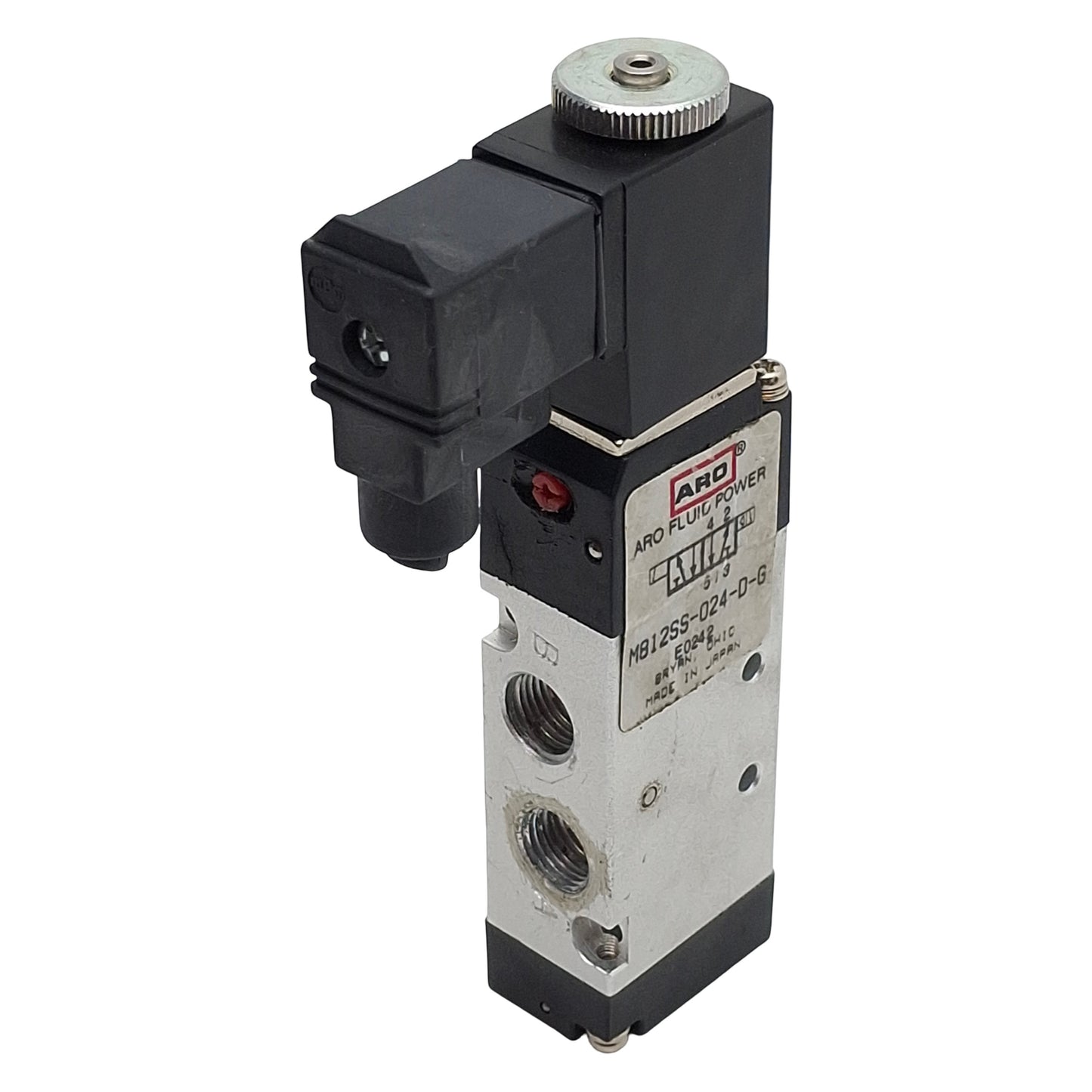 Used ARO Fluid M812SS-024-D-G Solenoid Valve, 2-Position, 1/8in NPTF, 24VDC Coil