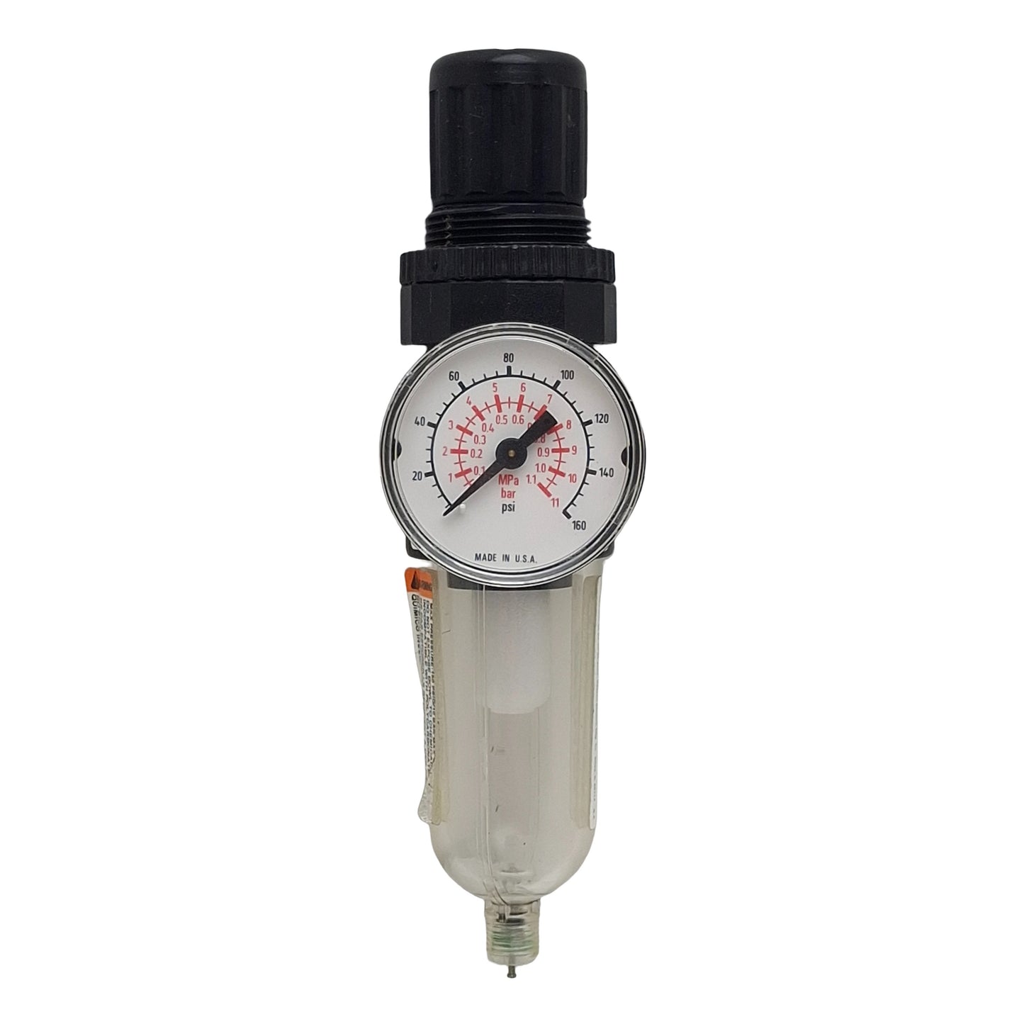 Used Speedaire 4ZK76 Filter Regulator, 1/4in NPT, 5-125psi, 5µm Filtration, 14CFM