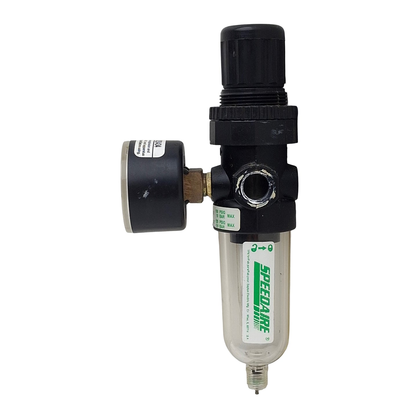 Used Speedaire 4ZK76 Filter Regulator, 1/4in NPT, 5-125psi, 5µm Filtration, 14CFM
