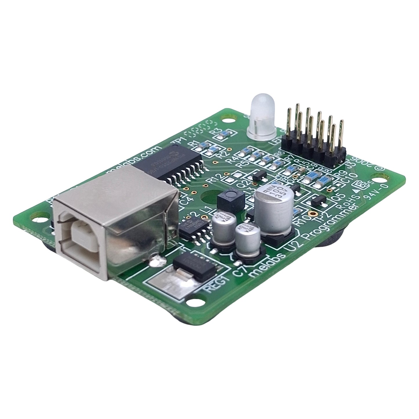Used Melabs U2 Programmer Board USB Type B 10-Pin Header, Compatible Windows 7/10/11