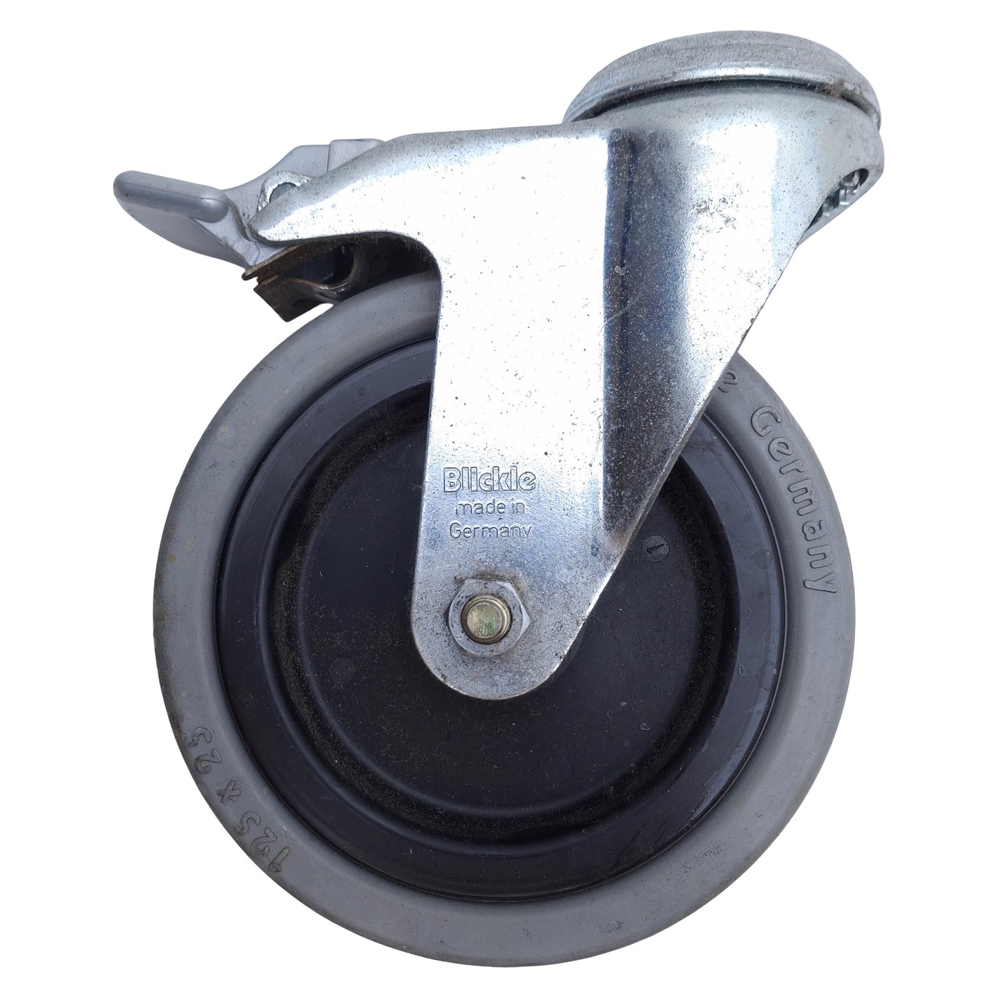 Used Lot of 2 Blickle LKRA-VPA 125G-FI Swivel Caster With Metal Brake ø125mm x 25mm