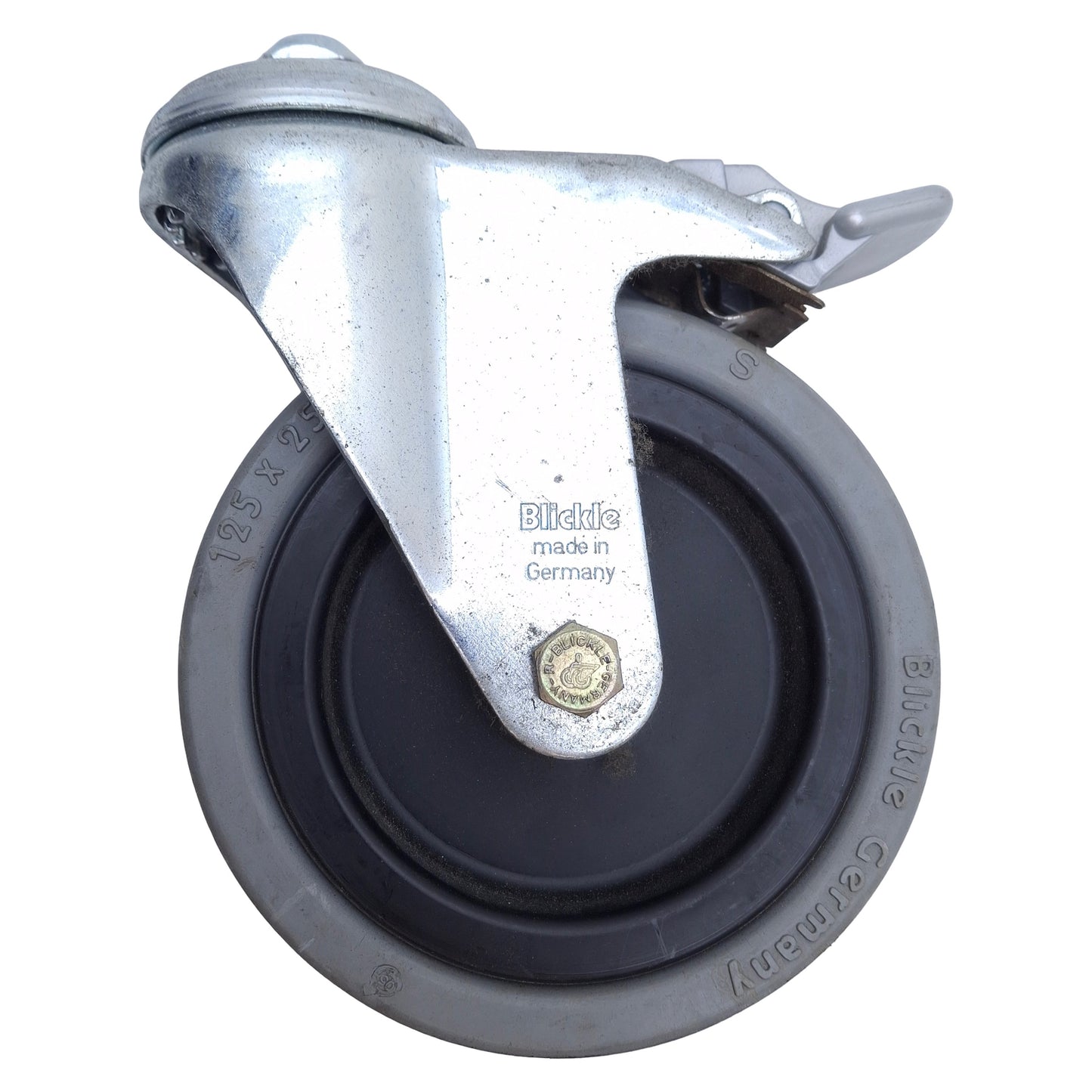 Used Lot of 2 Blickle LKRA-VPA 125G-FI Swivel Caster With Metal Brake ø125mm x 25mm