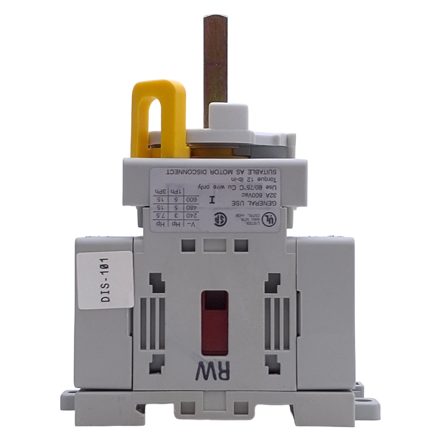 Used Sprecher & Schuh LA7-32-1753 Disconnect Switch, 3-Pole, 600VAC 32A Rating