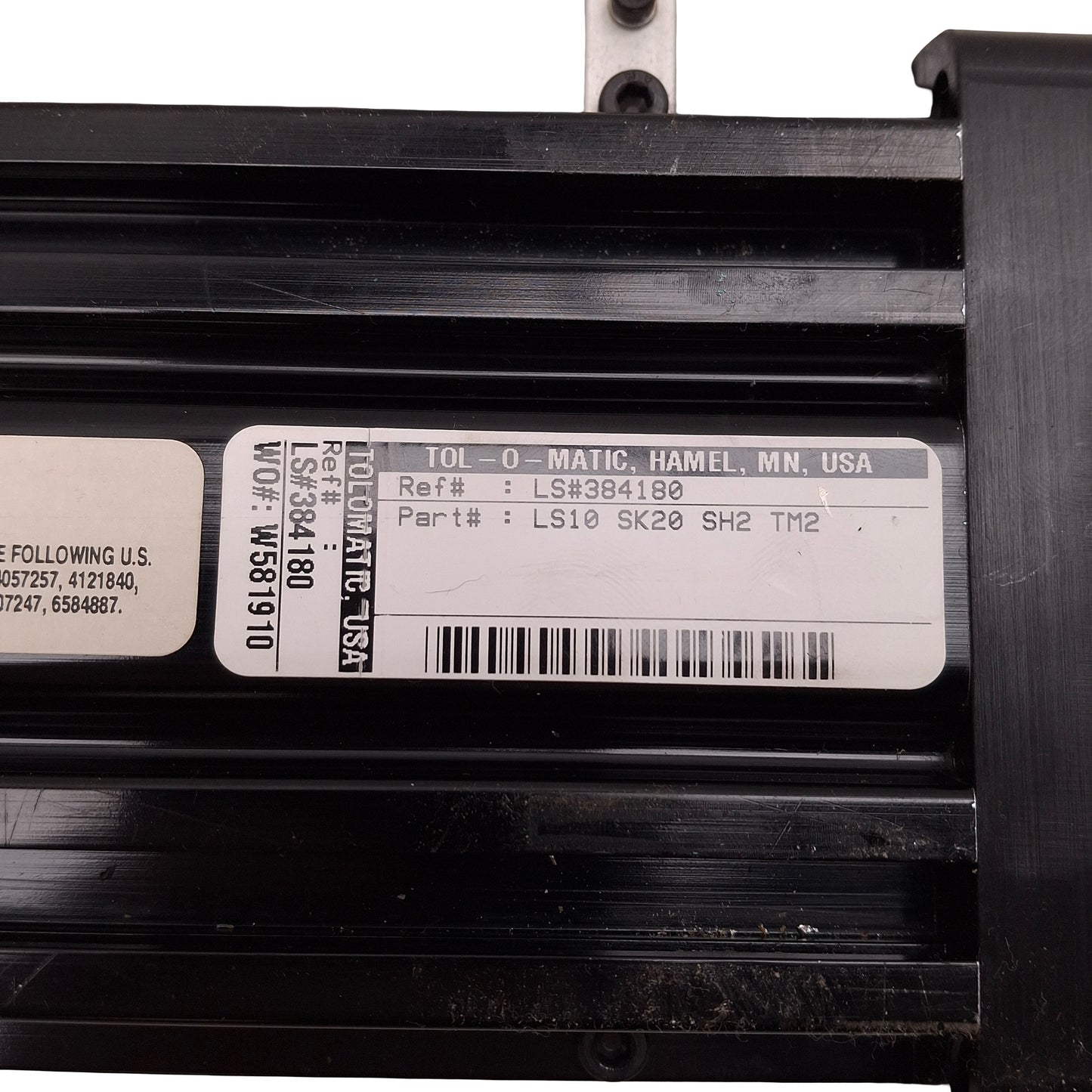 Used Tolomatic LS10SK20SH2 Linear Slide Rodless Cylinder, 20in Stroke, 1/8in NPT