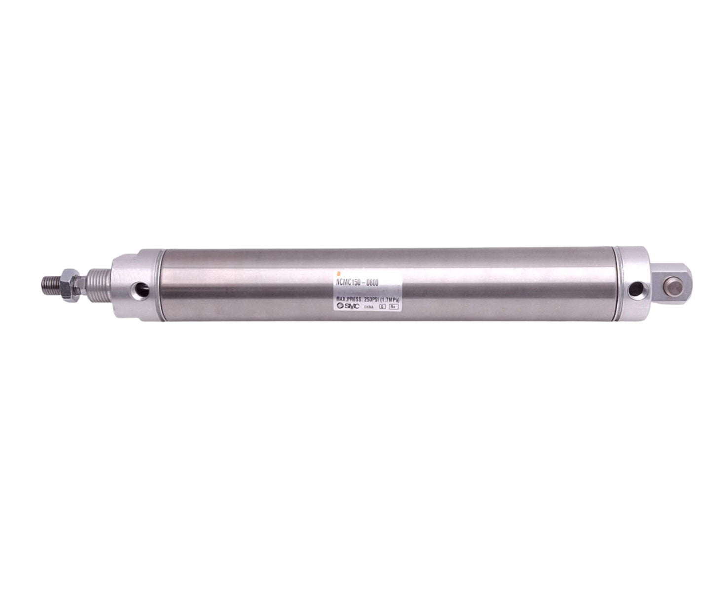 Used SMC NCMC150-0800 Pneumatic Cylinder, 1-1/2" Bore, 8" Stroke, 1/8 NPT, 250psi Max