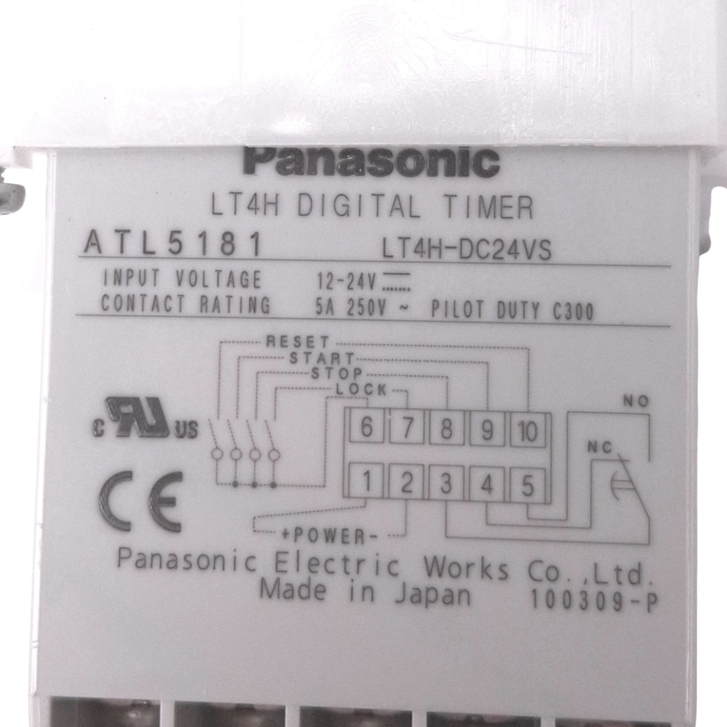 Used Panasonic LT4H-DC24VS Digital Timer Delay Relay, SPDT, 0.001s-999.9h, 24VDC Coil