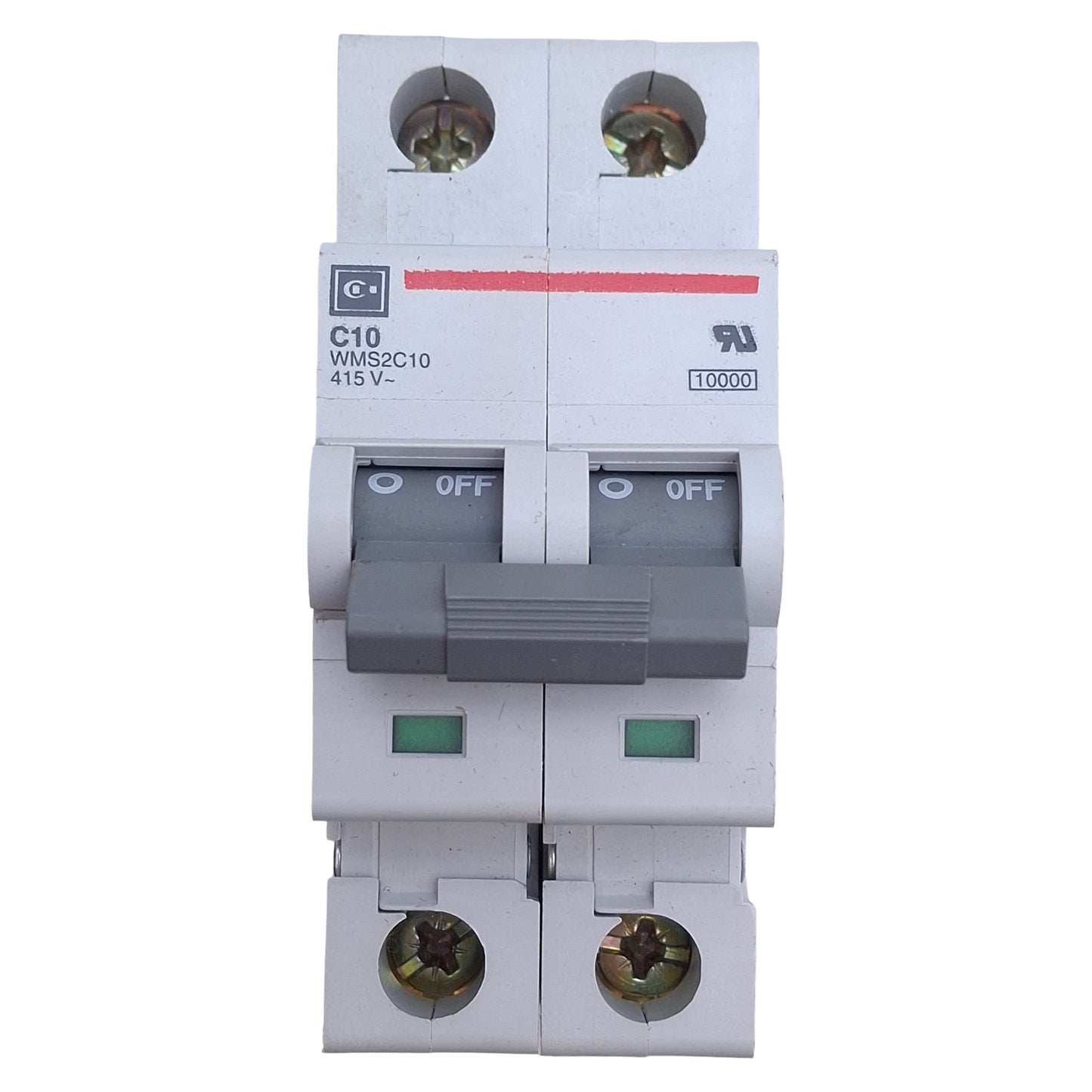 Used Lot of 5 Cutler Hammer WMS2C10 Circuit Breakers, 2-Pole, Rating: 415VAC 10A