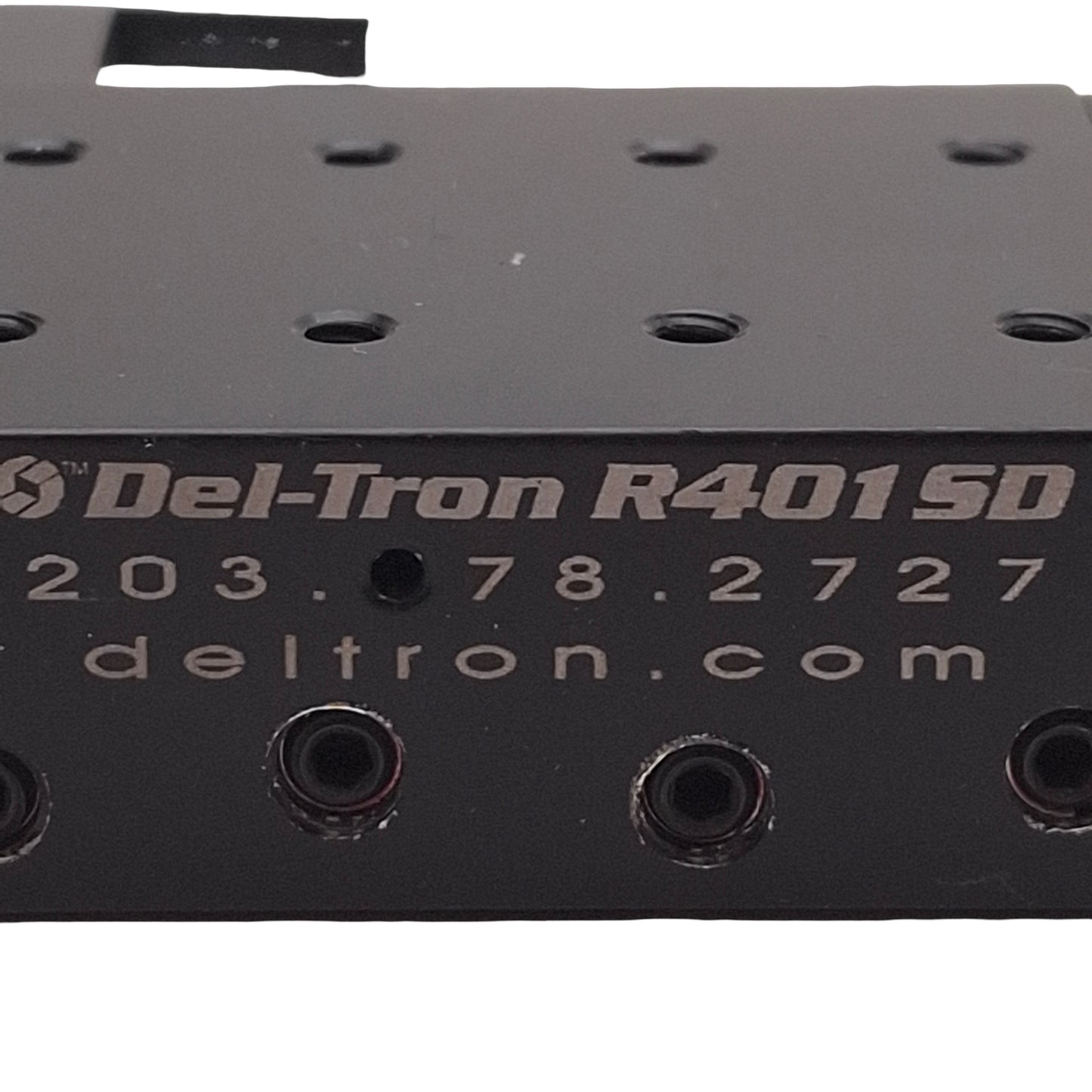 Used Deltron R401SD Side Drive Positioning Stage, 0.5in Travel, 2in x 1.75in, 40lbs