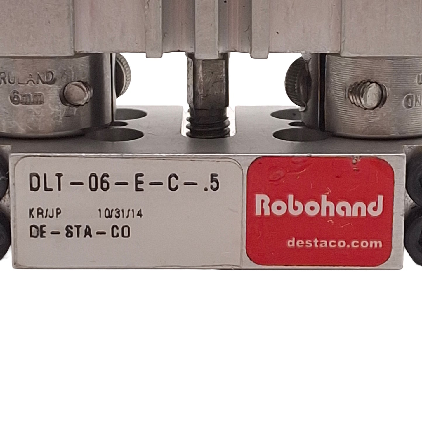 Used Destaco DLT-06-E-C-.5 Robohand Linear Slide, 0.5in Stroke, 100psi, 10-32 Ports
