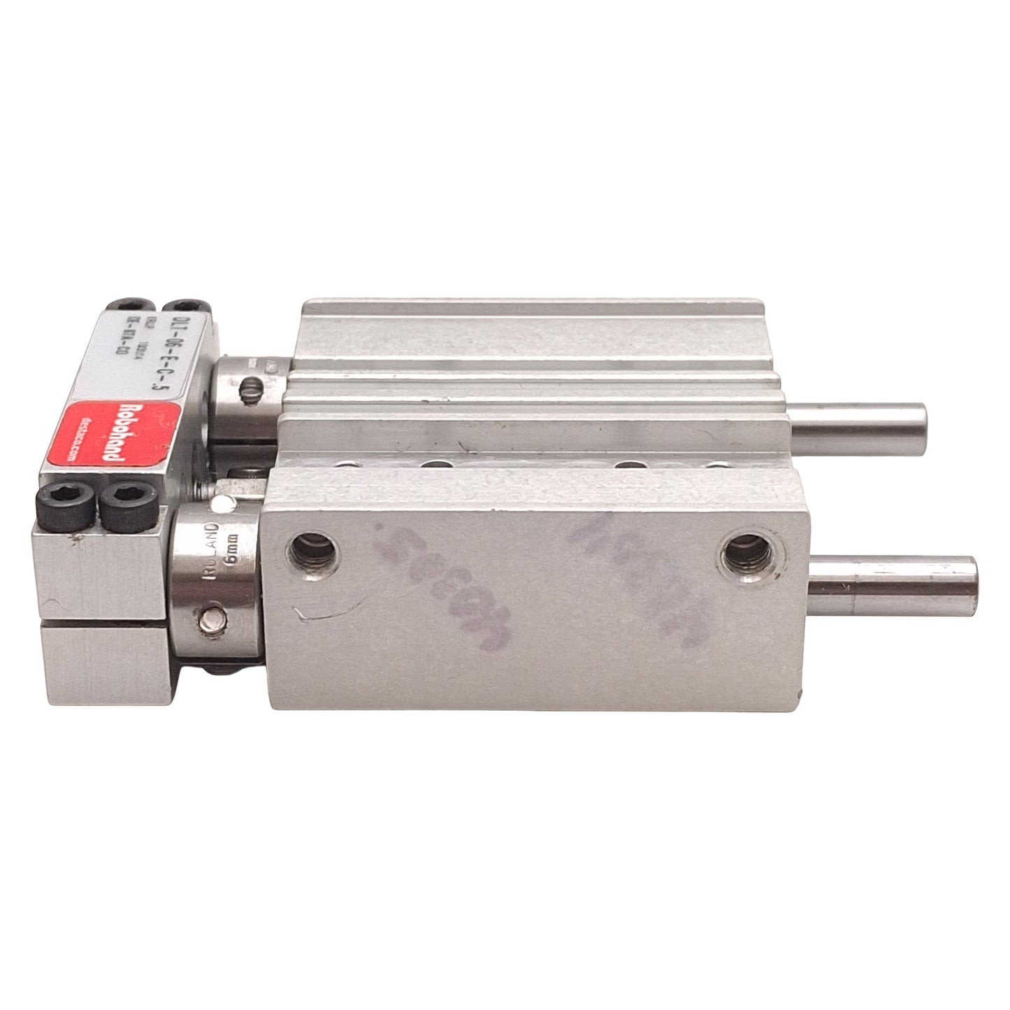Used Destaco DLT-06-E-C-.5 Robohand Linear Slide, 0.5in Stroke, 100psi, 10-32 Ports