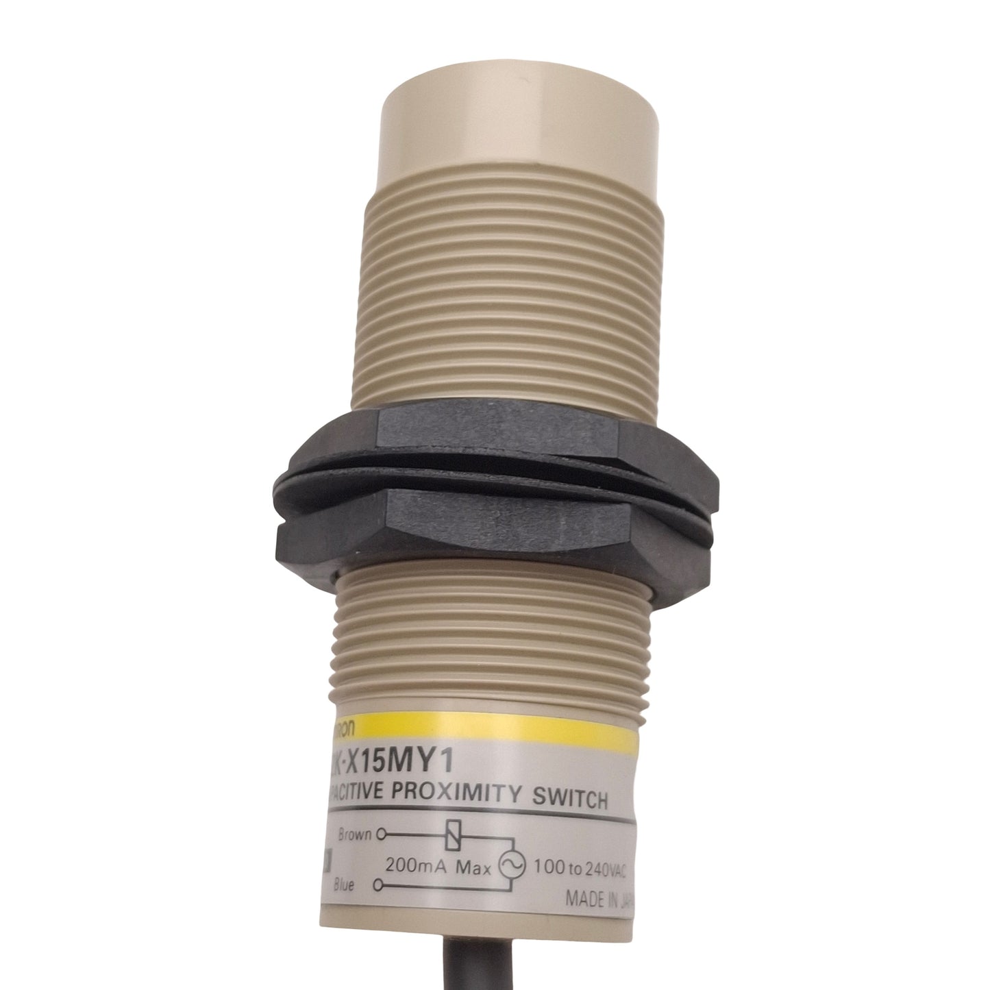 New Omron E2K-X15MY1 Capacitive Proximity Sensor, SCR-NO, 15mm Range, 100-240VAC, 2m
