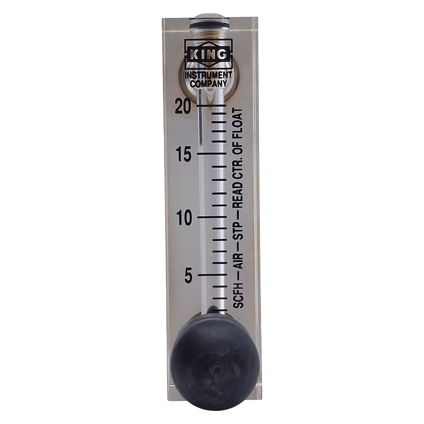 Used King Instruments 75301112C07 Rotameter 2" Scale, 20SCFH Air, 100psi Max