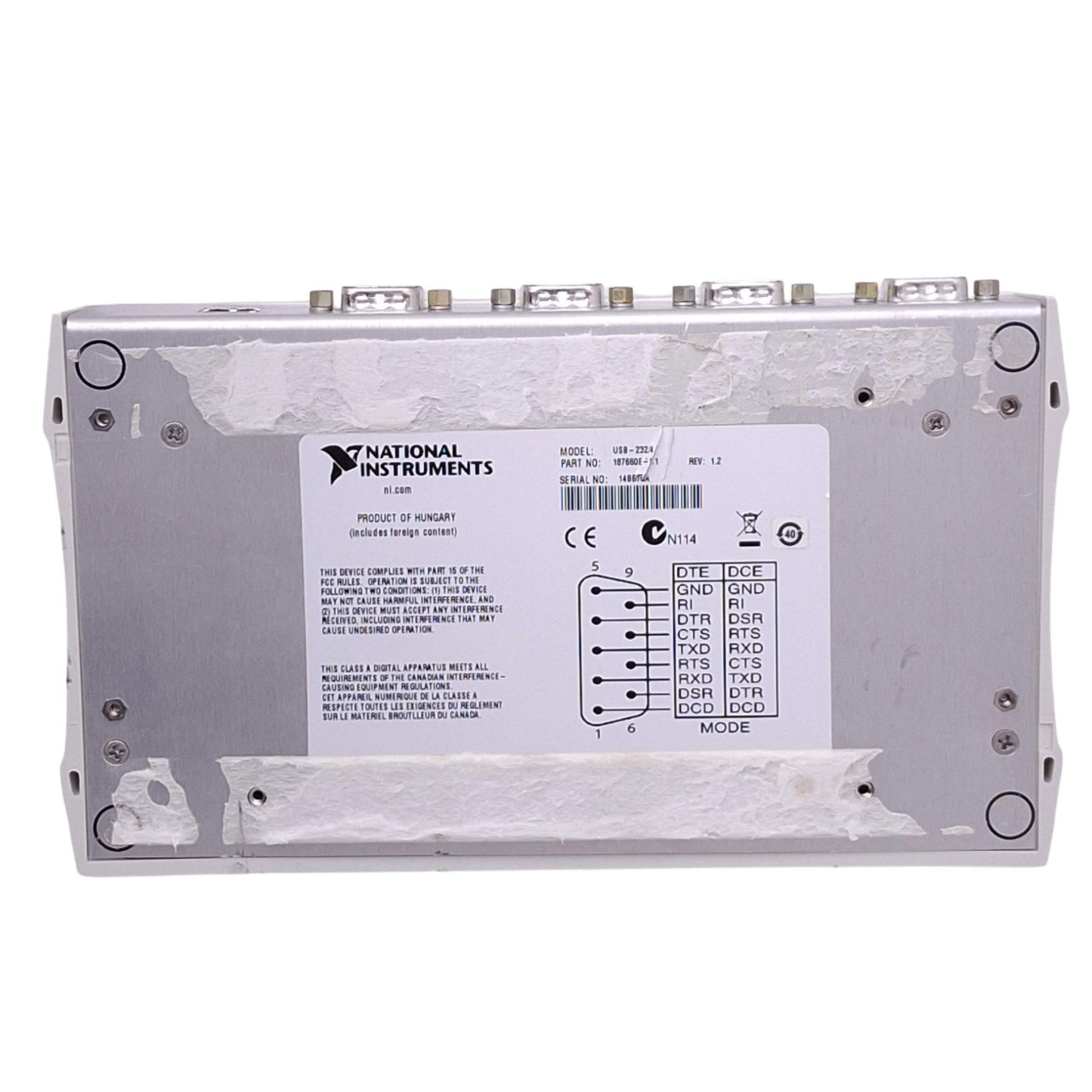 Used National Instruments USB-232/4 187660E-11 Serial Adapter, 4-Port, USB RS232