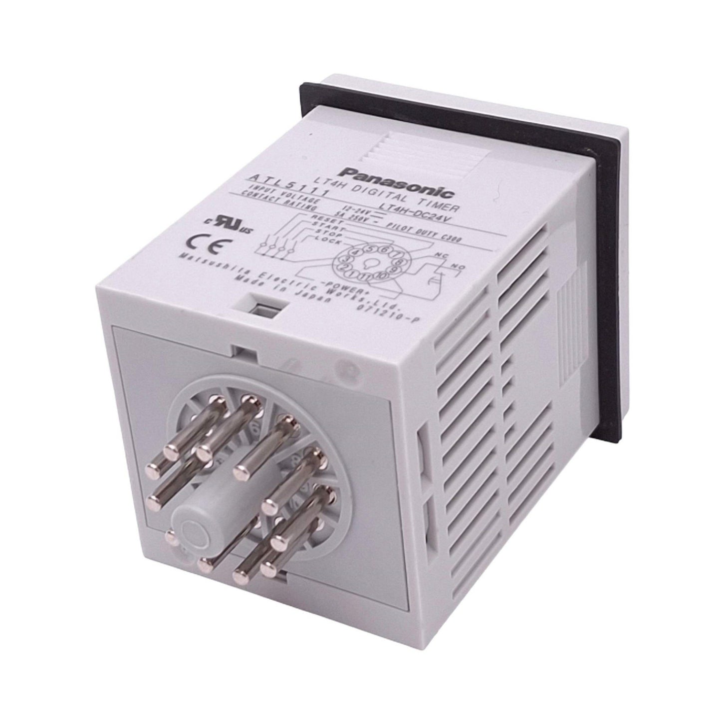 Used Panasonic LT4H-DC24V Digital Timer Delay Relay, SPDT, 0.001s-999.9h, 24VDC Coil