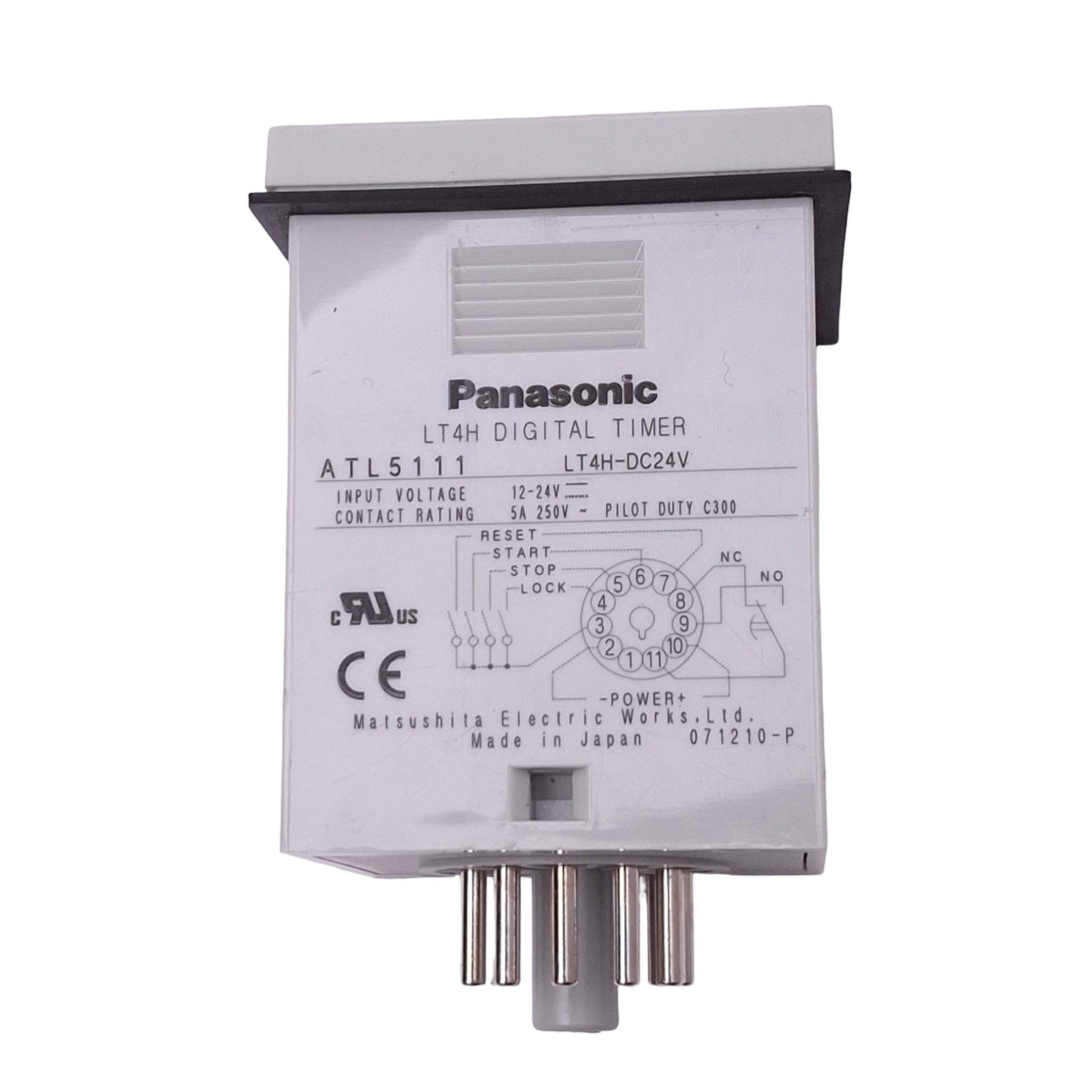 Used Panasonic LT4H-DC24V Digital Timer Delay Relay, SPDT, 0.001s-999.9h, 24VDC Coil
