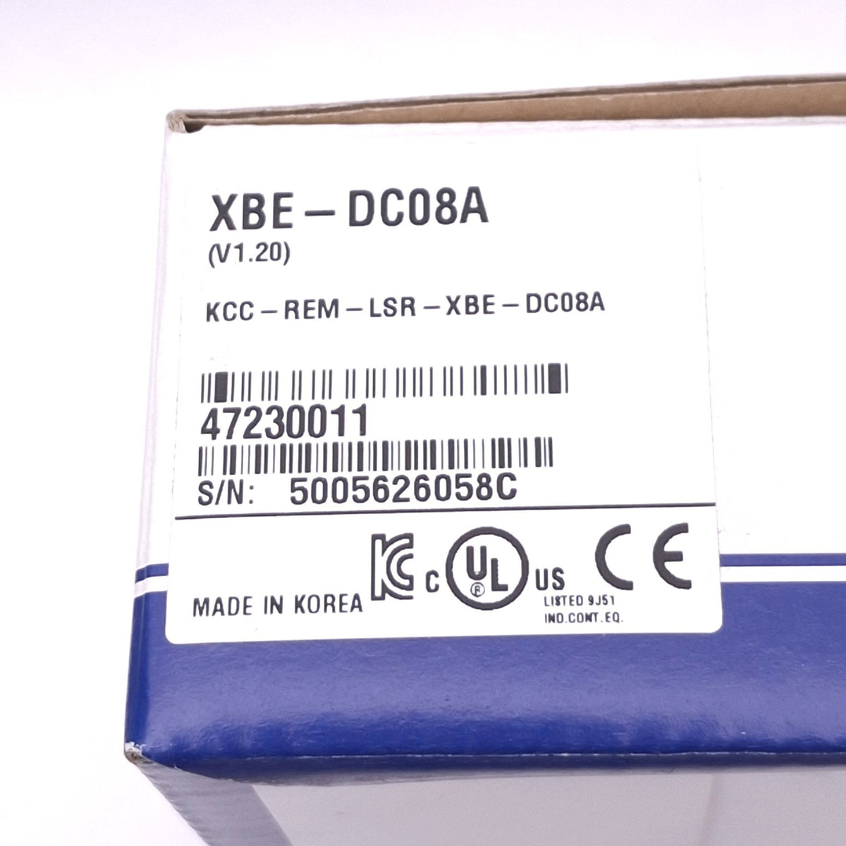 New LS Electric XBE-DC08A PLC Digital DC Input Module, 8-Point 24VDC 4mA, DIN Rail