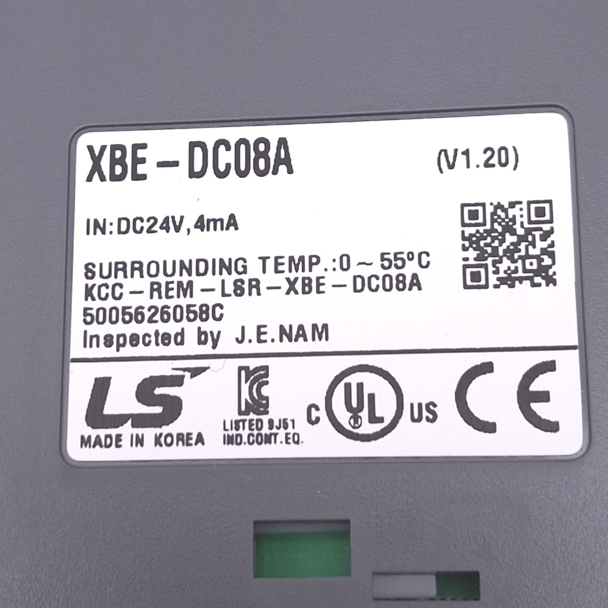 New LS Electric XBE-DC08A PLC Digital DC Input Module, 8-Point 24VDC 4mA, DIN Rail