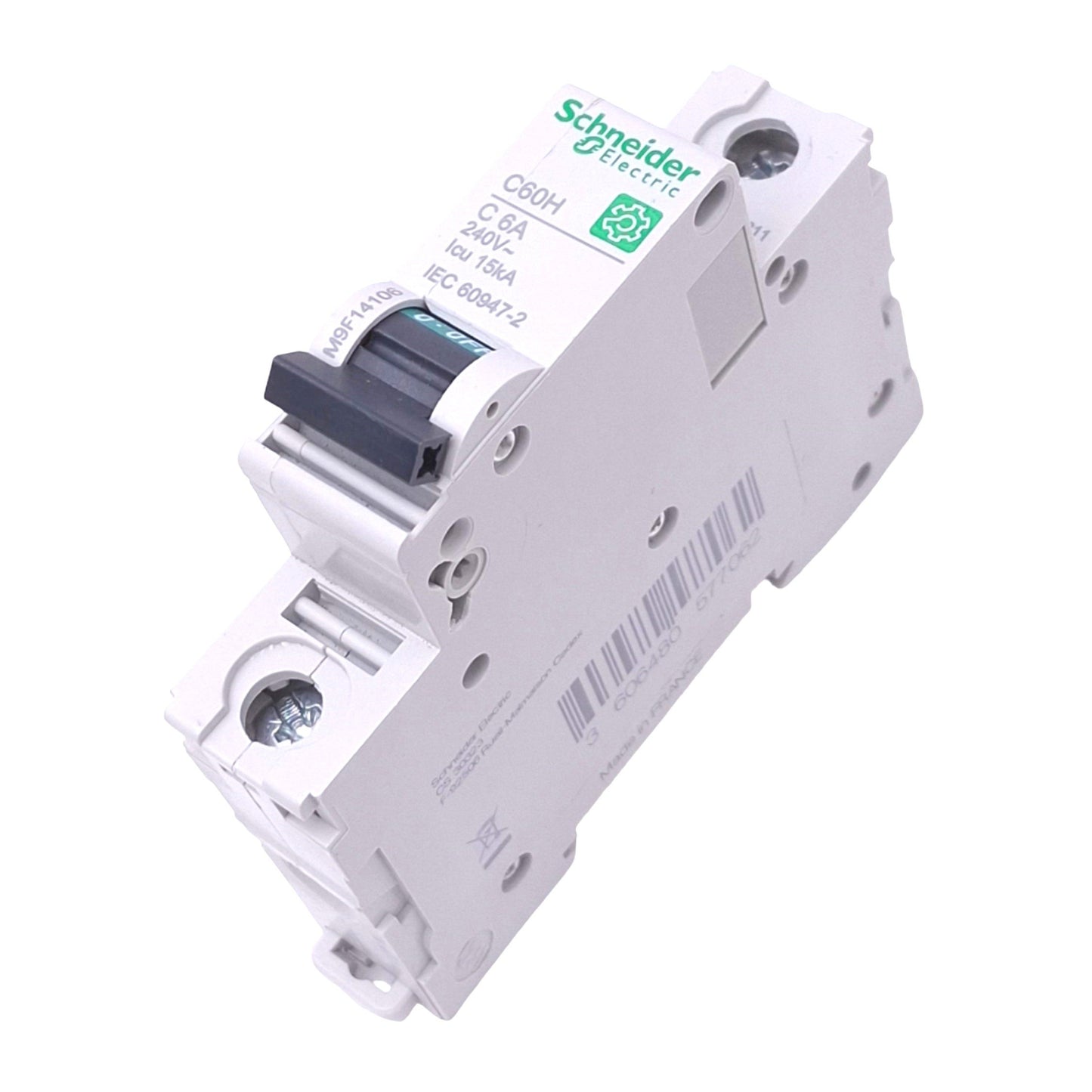 New – Open box Schneider Electric M9F14106 Circuit Breaker, 1-Pole 6A, 240VAC Max, DIN Rail