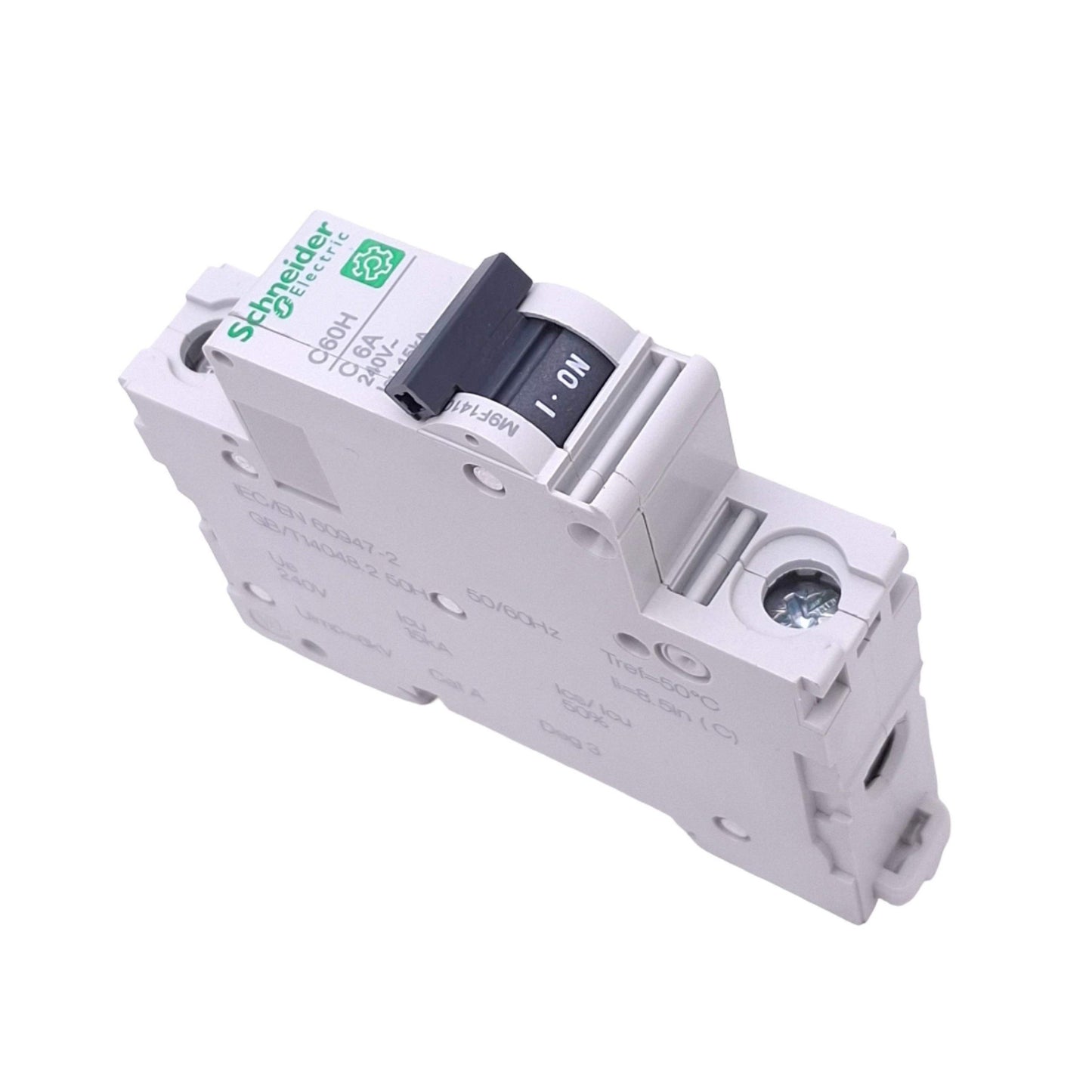 New – Open box Schneider Electric M9F14106 Circuit Breaker, 1-Pole 6A, 240VAC Max, DIN Rail