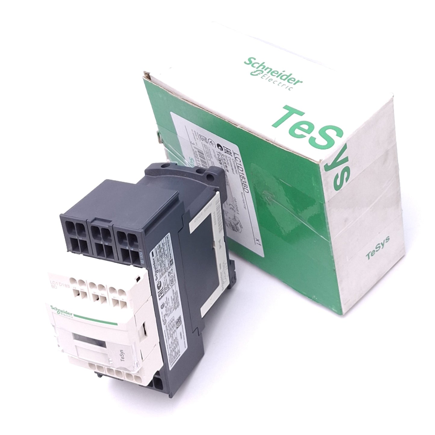 New Schneider Electric LC1D183BD Motor Contactor, 3-Pole 3-Phase 600VAC, 24VDC Coil