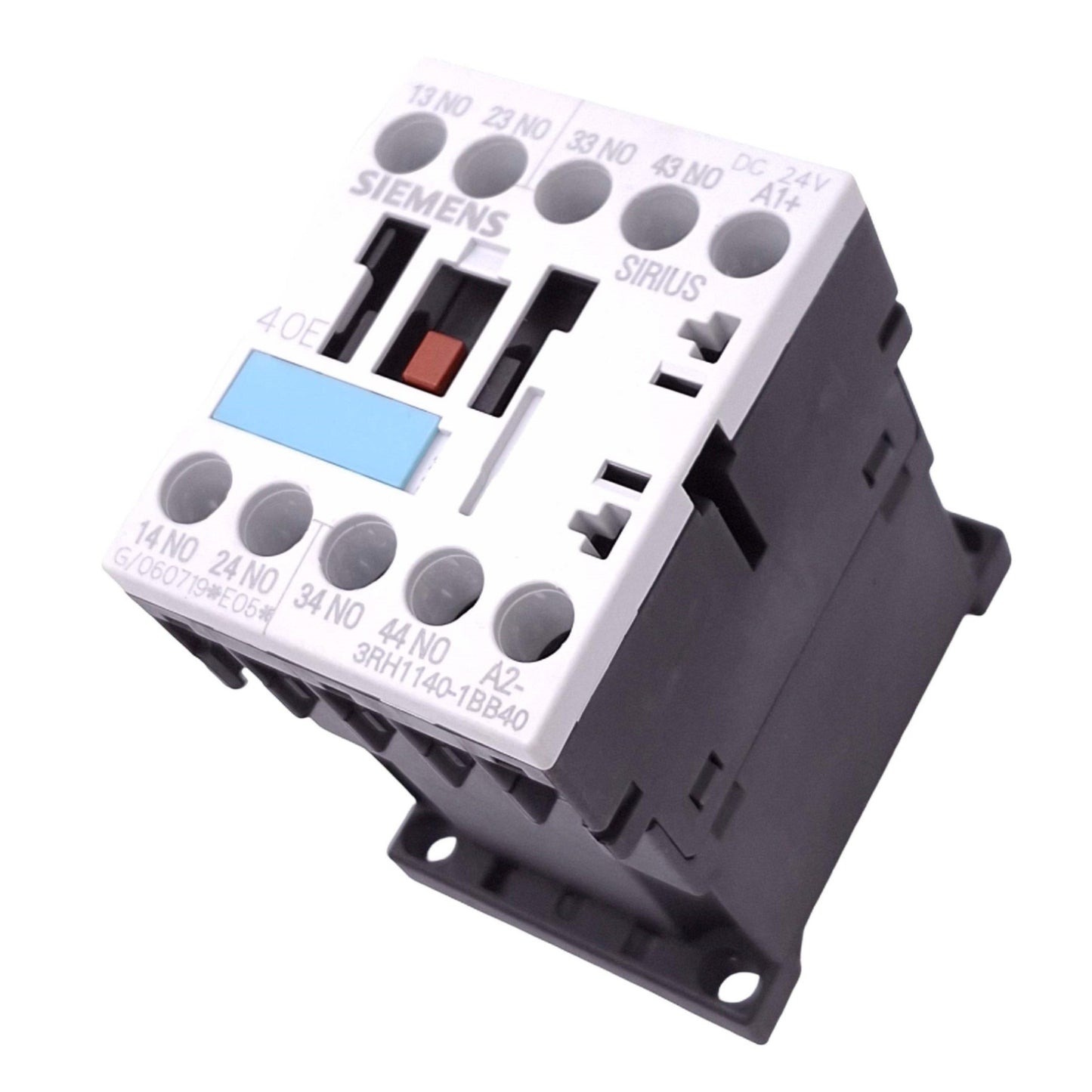 Used Siemens 3RH1140-1BB40 Contactor Relay, 4-Pole 4NO, 10A 600VAC Max, 24VDC Coil
