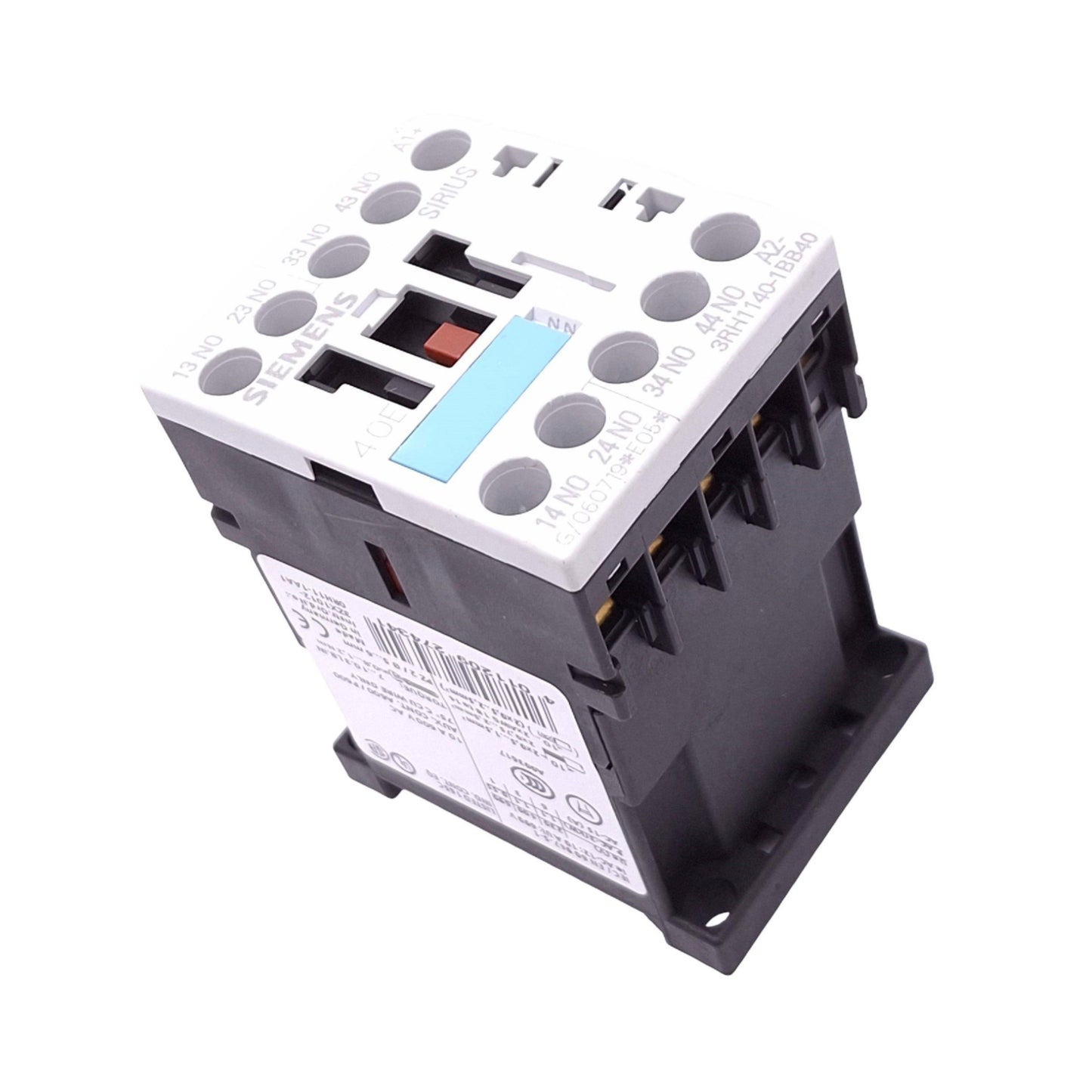 Used Siemens 3RH1140-1BB40 Contactor Relay, 4-Pole 4NO, 10A 600VAC Max, 24VDC Coil