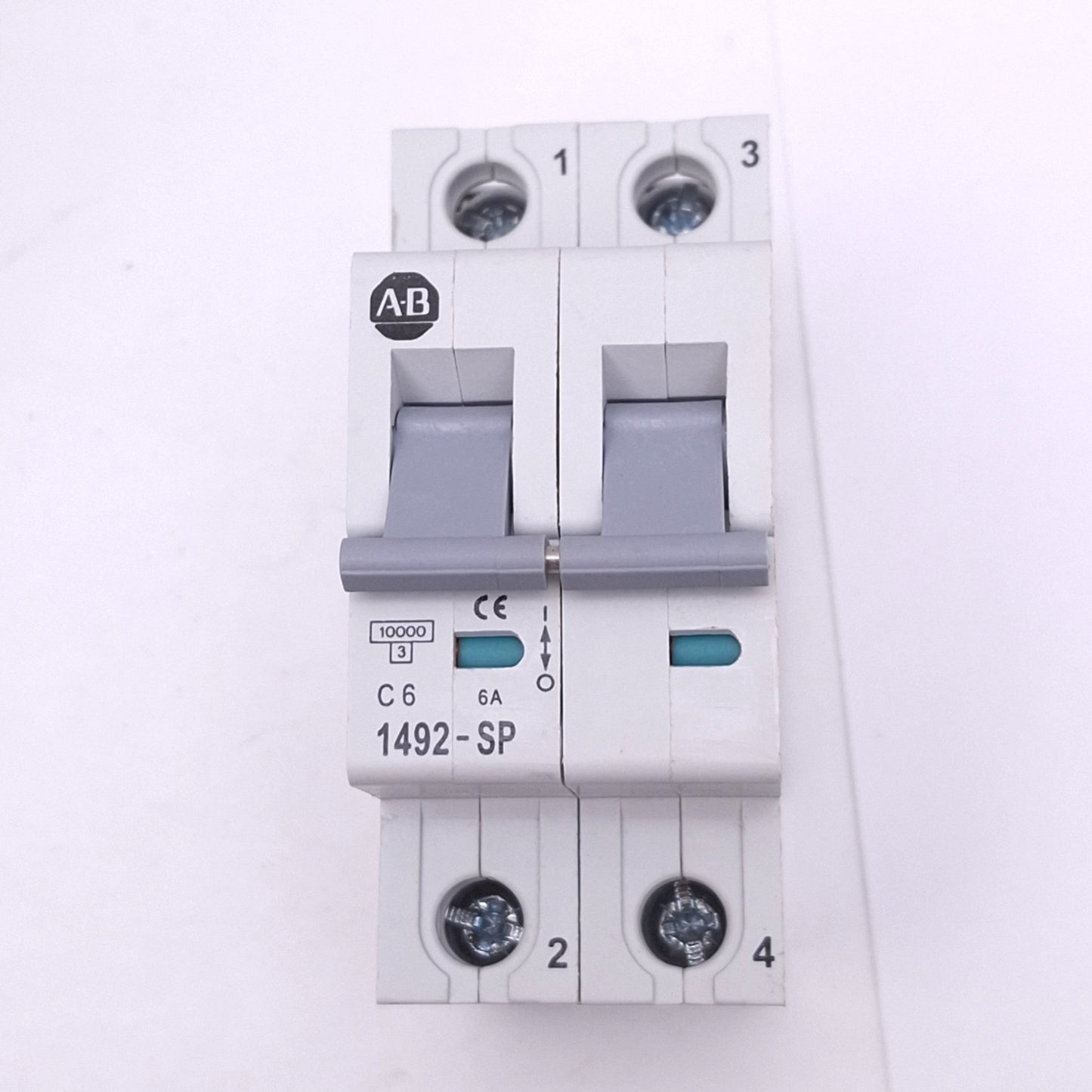 New – Open box Allen Bradley 1492-SP2C060 Circuit Breaker, 2-Pole 6A, 480Y/277VAC, DIN Rail