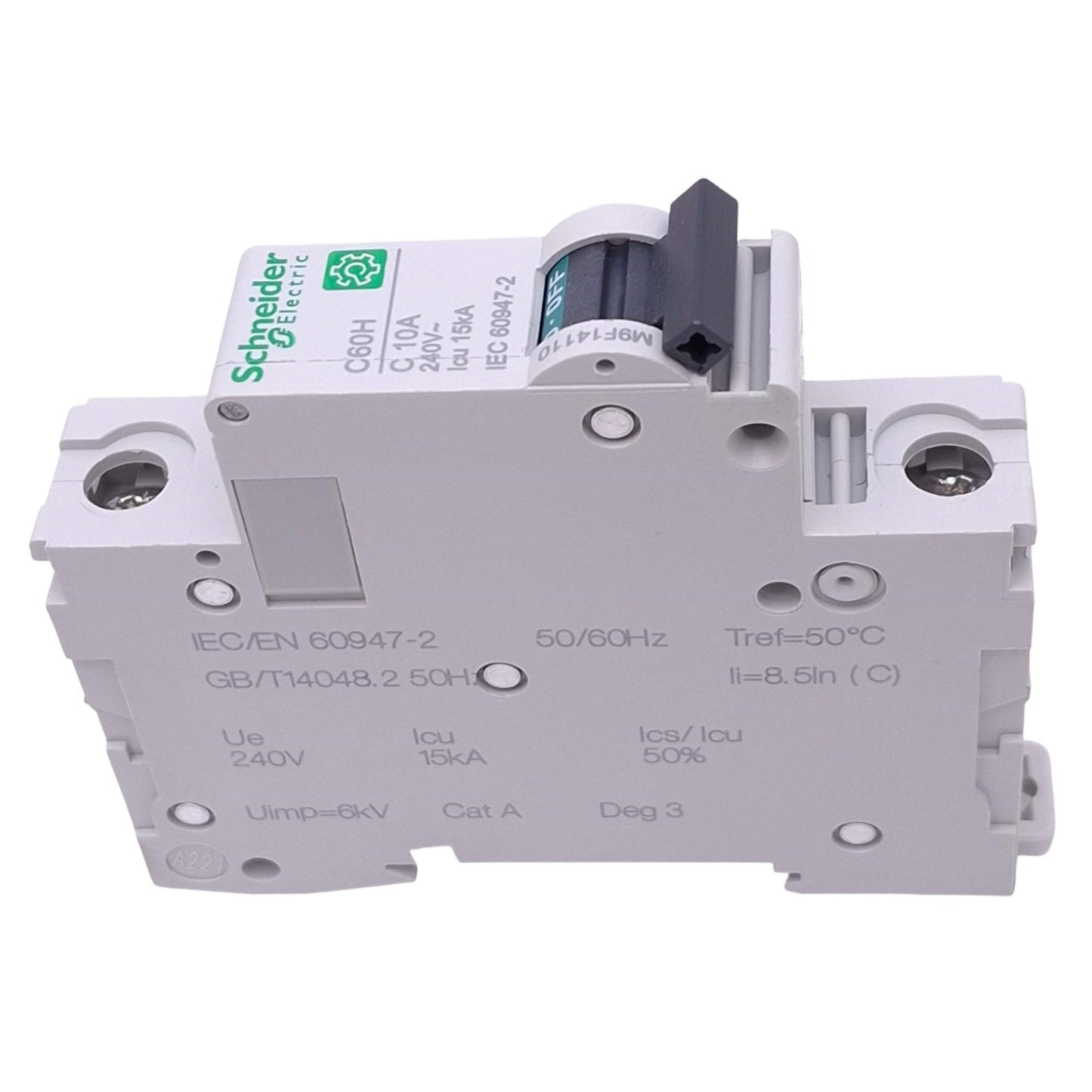 New – Open box Schneider Electric M9F14110 Circuit Breaker, 1-Pole 10A, 240VAC Max, DIN Rail