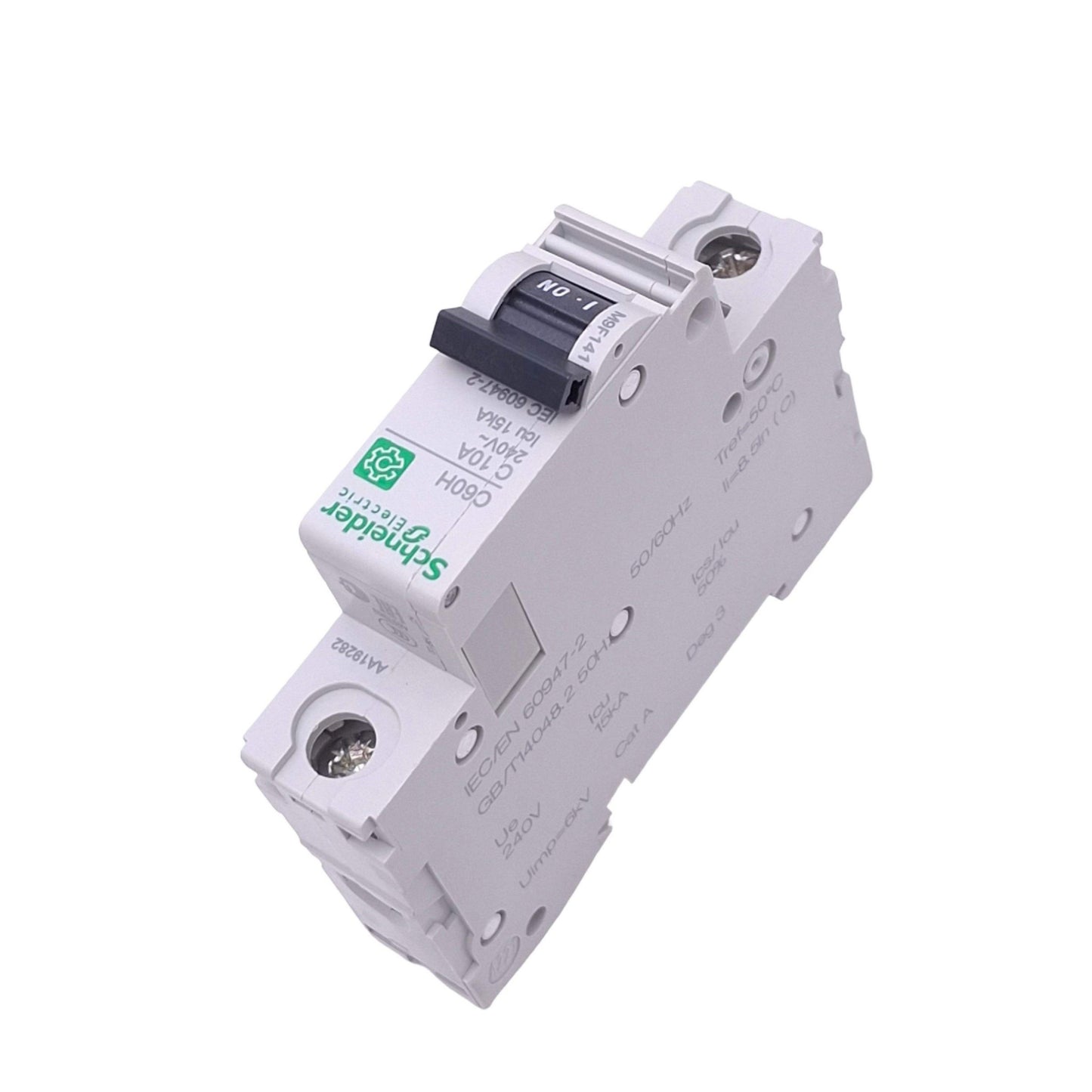 New – Open box Schneider Electric M9F14110 Circuit Breaker, 1-Pole 10A, 240VAC Max, DIN Rail