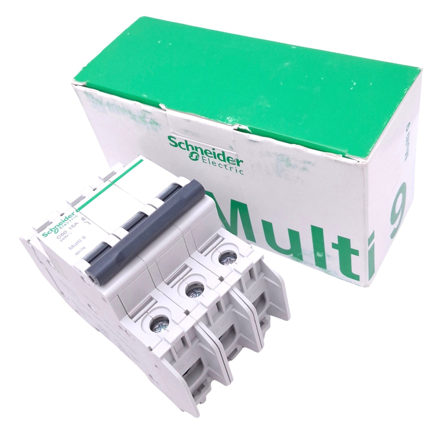 New Schneider Electric 60179 Multi9 Circuit Breaker, 3-Pole 15A, 240VAC, DIN Rail