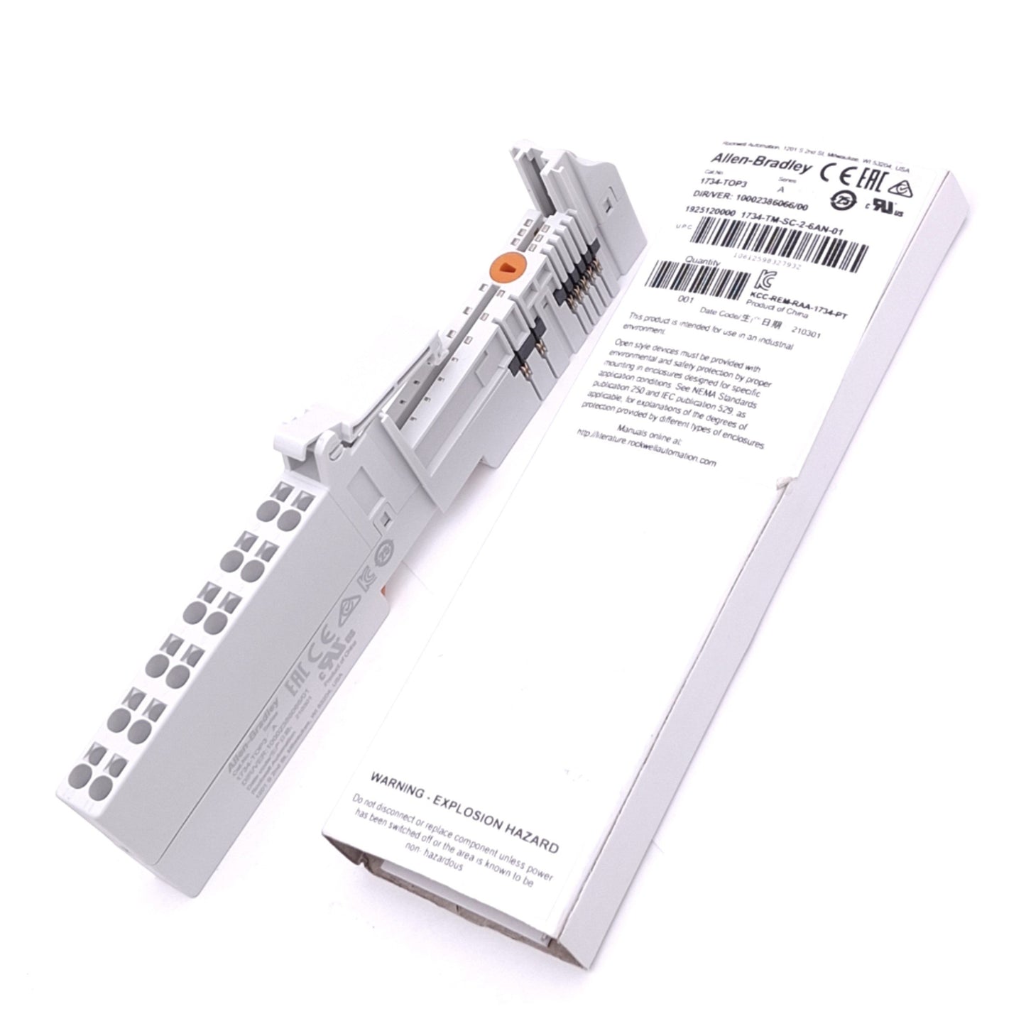New Allen Bradley 1734-TOP3 POINT I/O Base Module, 12-Position, 300V Max, DIN Rail