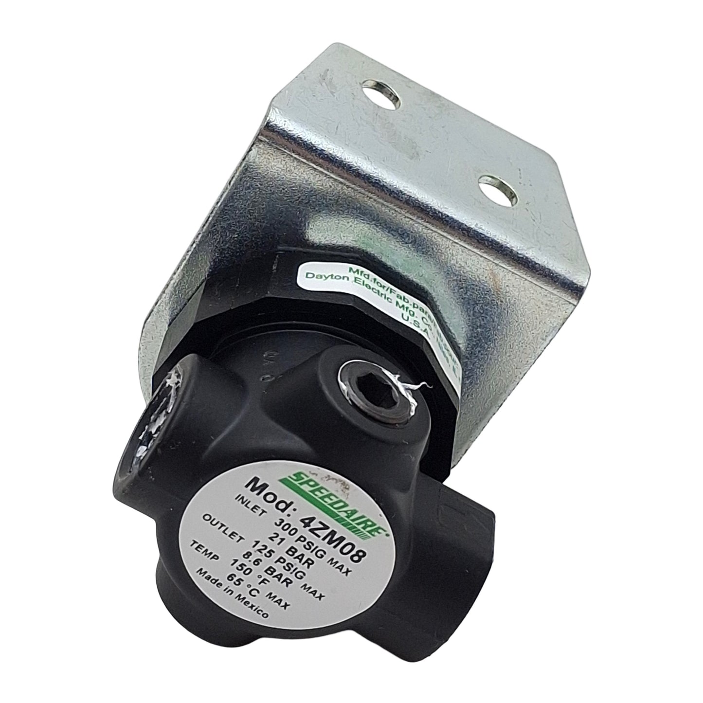 Used Speedaire 4ZM08 Pressure Regulator, 300psi Max In, 125psi Set, 15cfm, 1/4in NPT