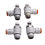 Used Lot of 4 SMC AS2201F-N02-07S Speed Control Fitting, 1/4in NPT to 1/4in OD Tube