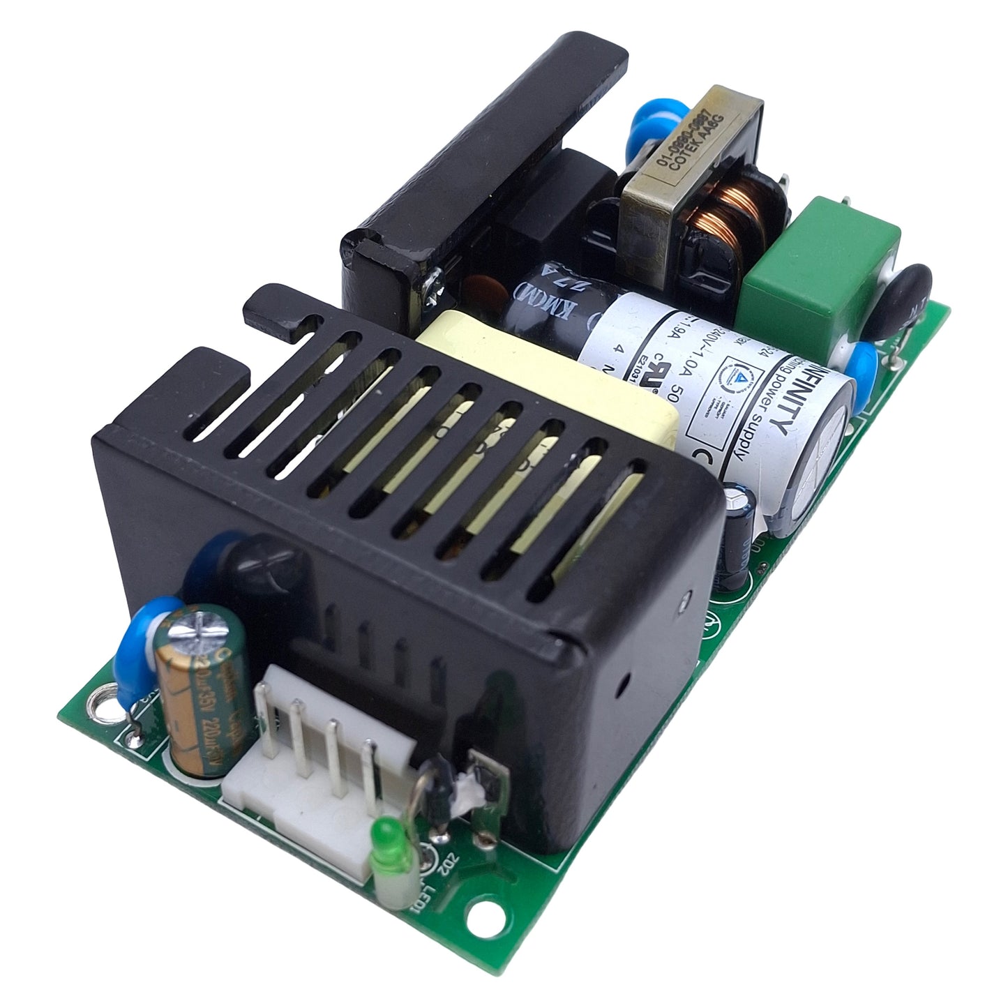 Used CUI VOF-45-24 Open Frame Power Supply 100-240VAC 1A In, 24VDC 1.9A Out, 46W Max