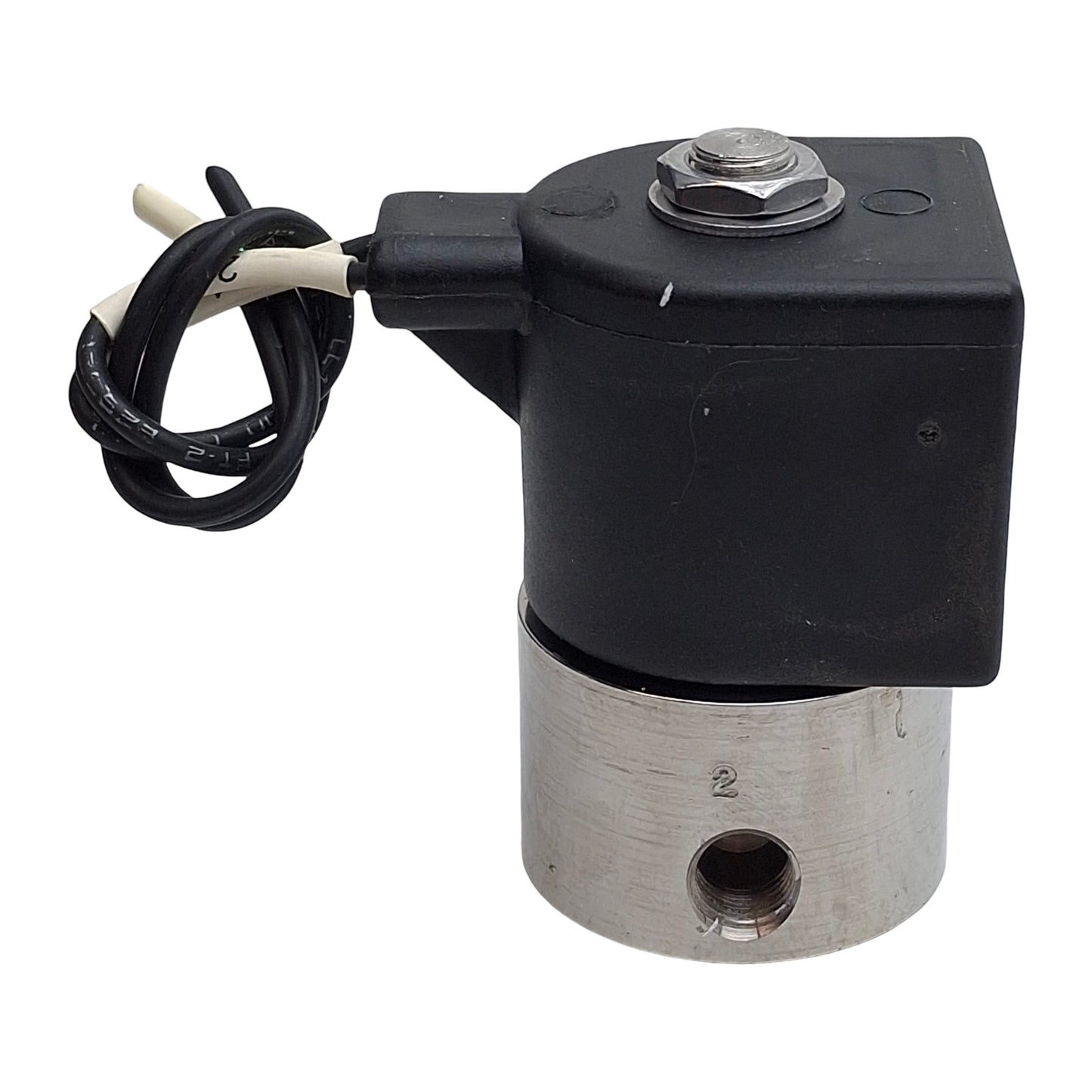 Used Parker 751030123B Solenoid Valve, 2-Way N.C., 1/8in NPT, 200psi, 24VDC Coil
