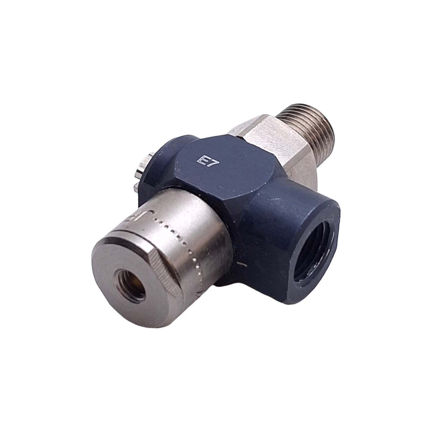 Used Clippard JPC-3FPN Pilot Operated Check Valve, 1/8in NPT to 10-32, 300psig Max