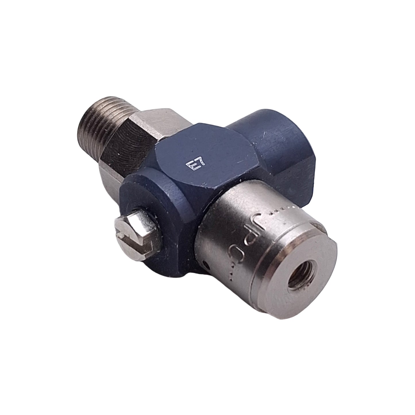 Used Clippard JPC-3FPN Pilot Operated Check Valve, 1/8in NPT to 10-32, 300psig Max