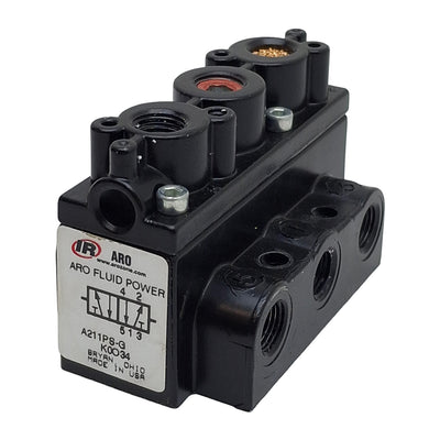 Used Aro Fluid A211PS-G Air Pilot Valve, 4/2-Way, 1/8in NPT, 30SCFM, 150psi, 40µm