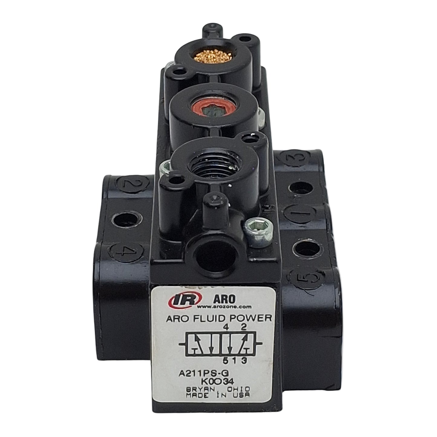 Used Aro Fluid A211PS-G Air Pilot Valve, 4/2-Way, 1/8in NPT, 30SCFM, 150psi, 40µm
