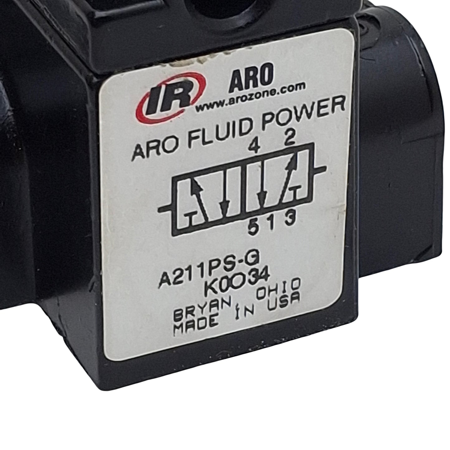 Used Aro Fluid A211PS-G Air Pilot Valve, 4/2-Way, 1/8in NPT, 30SCFM, 150psi, 40µm