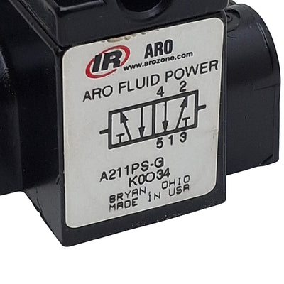 Used Aro Fluid A211PS-G Air Pilot Valve, 4/2-Way, 1/8in NPT, 30SCFM, 150psi, 40µm