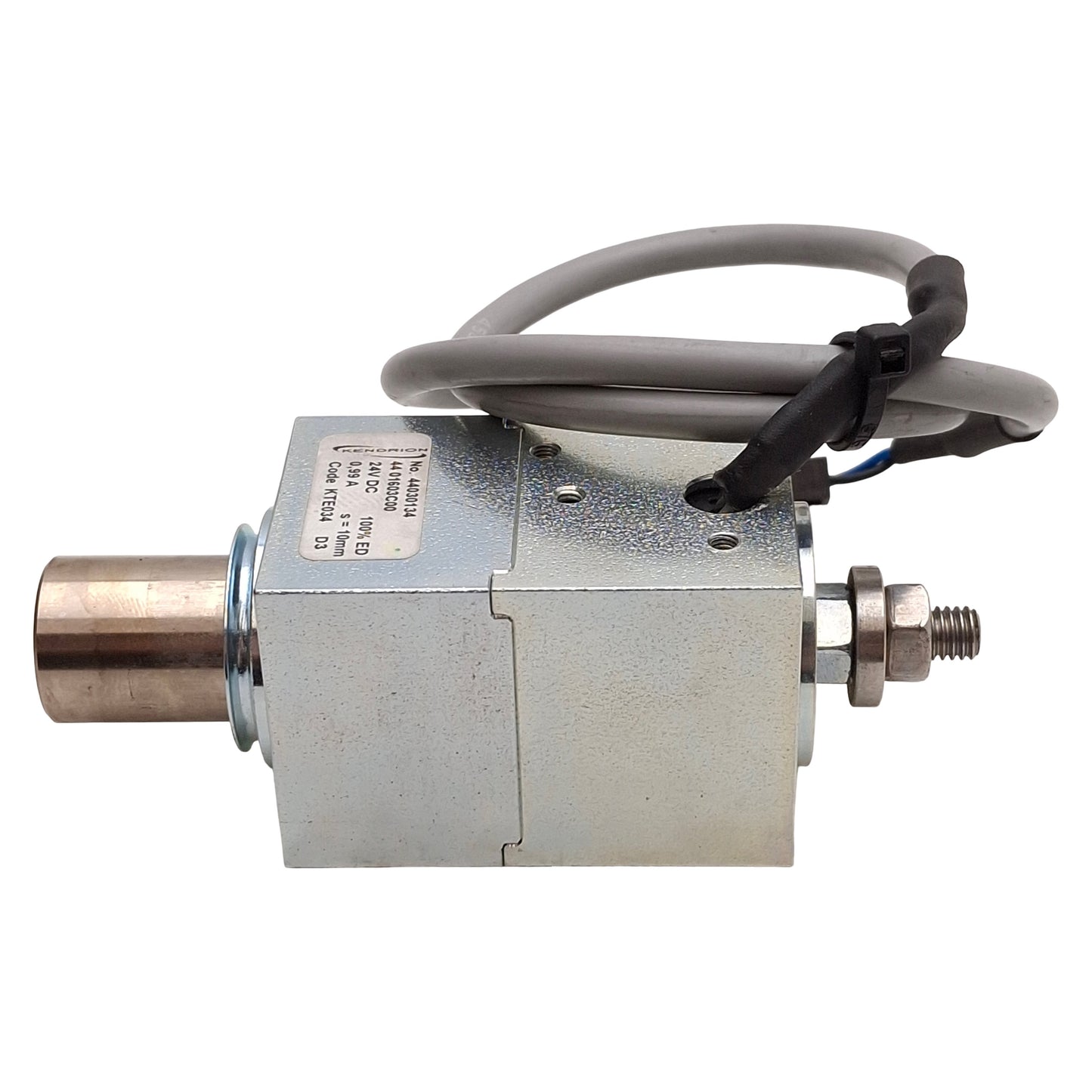 Used Kendrion 44-01603C00 Linear Solenoid, 10mm Stroke, 35mm Flange, 24VDC 0.99A Coil