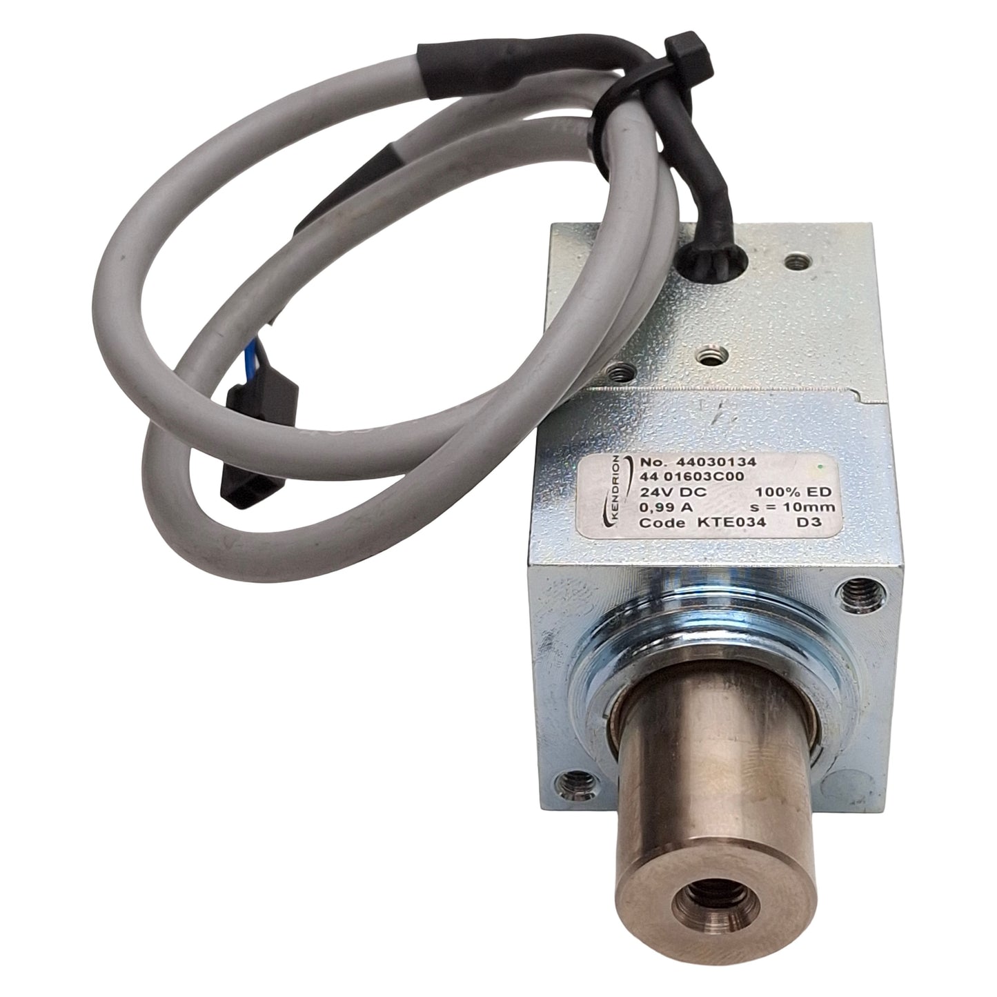 Used Kendrion 44-01603C00 Linear Solenoid, 10mm Stroke, 35mm Flange, 24VDC 0.99A Coil