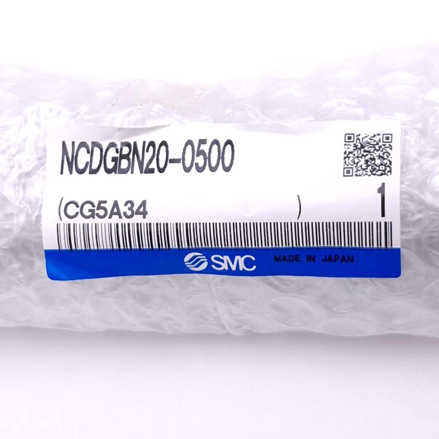 New SMC NCDGBN20-0500 Pneumatic Cylinder, ø3/4in Bore, 5in Stroke, 1/8in NPT, 1.0MPa