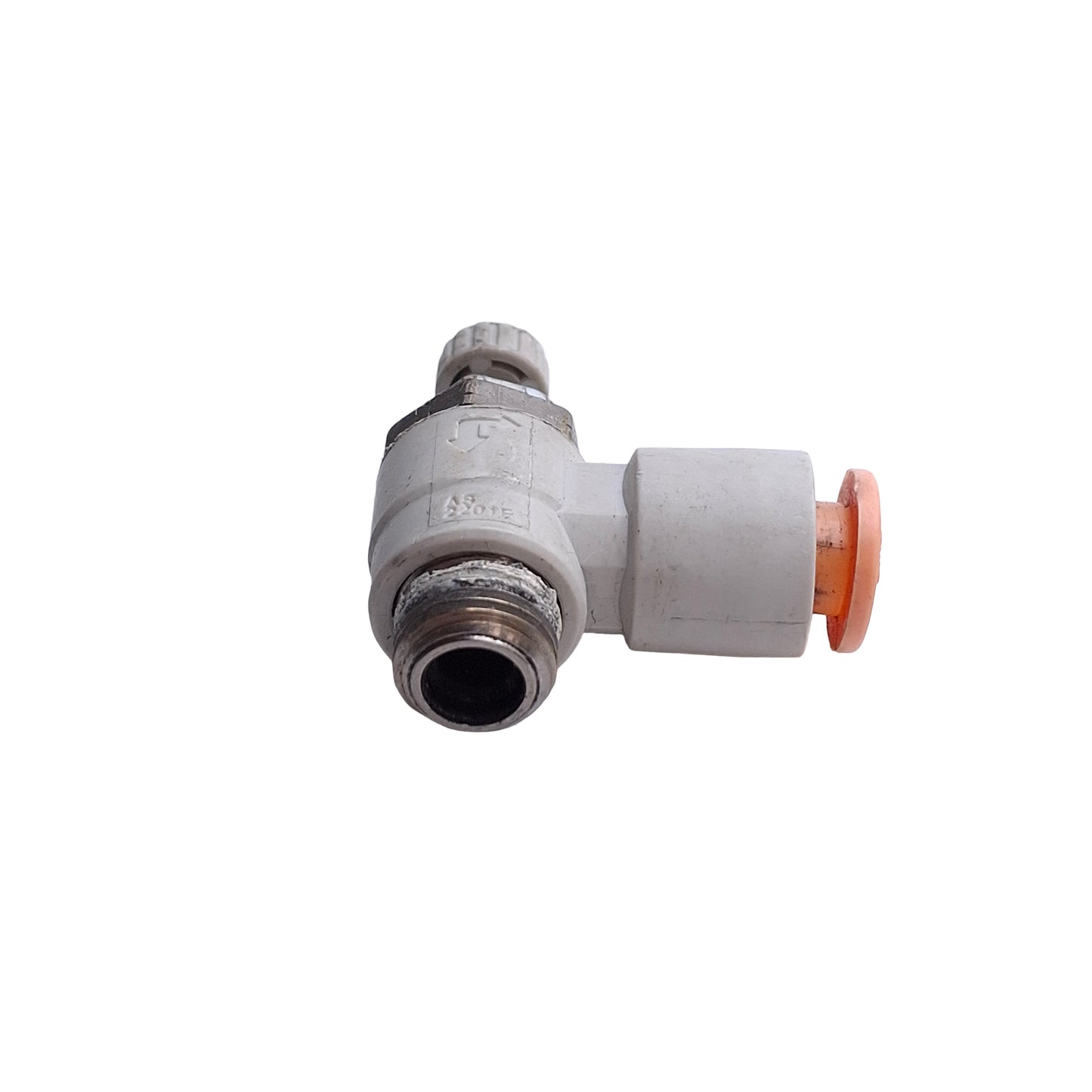Used Lot of 4 SMC AS2201F-N01-07S Pneumatic Elbow Speed Control 1/8in NPT, 1/4in Tube