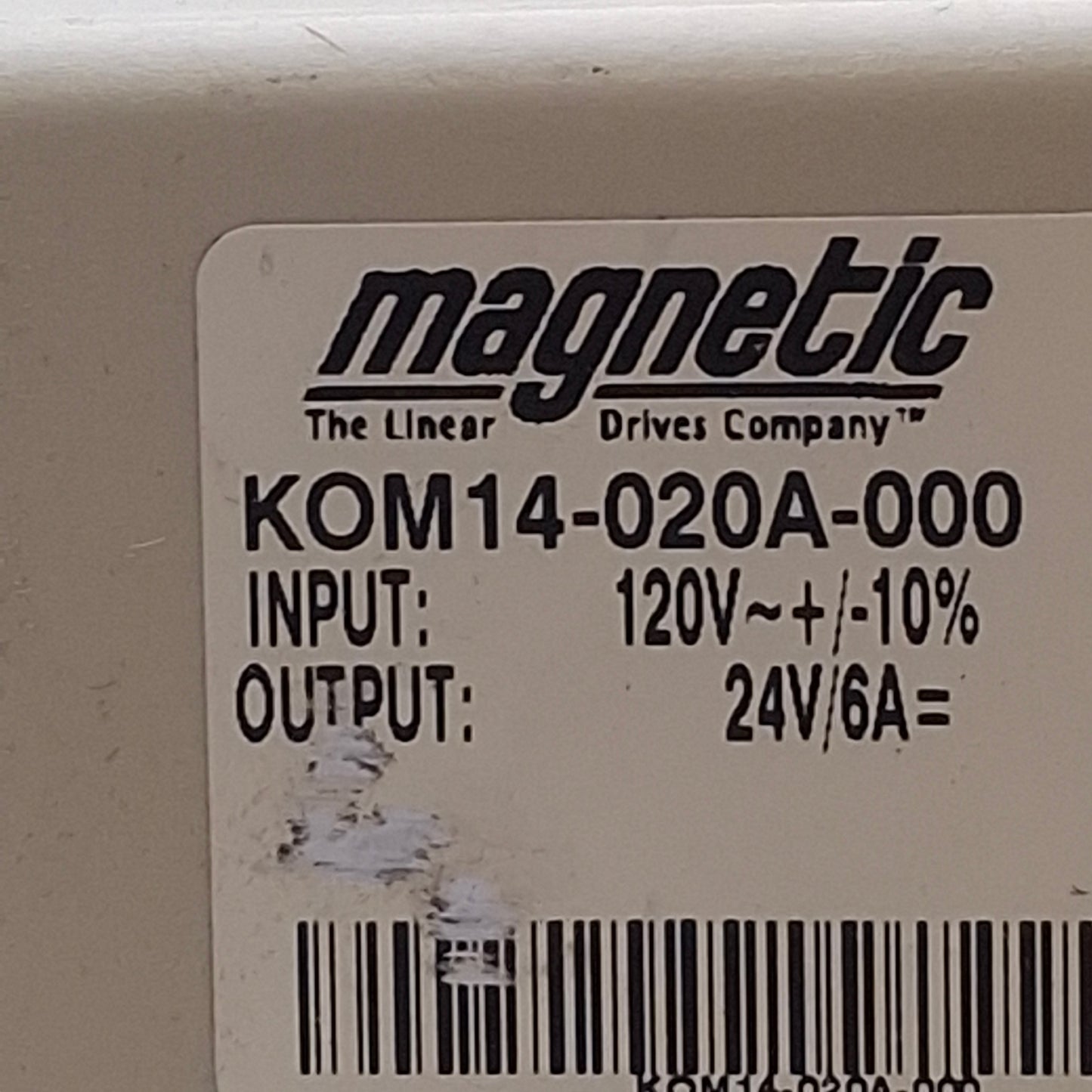 Used Magnetic KOM14-020A-000 Control Unit For Morgan BASIC-ONE 120VAC In, 24VDC Out