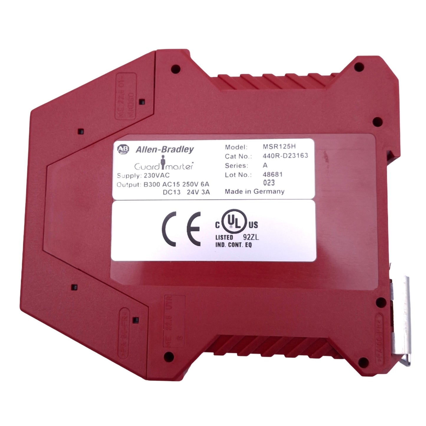 New Allen Bradley 440R-D23163 MSR125H Guardmaster Safety Relay, 2NO Out, 230VAC