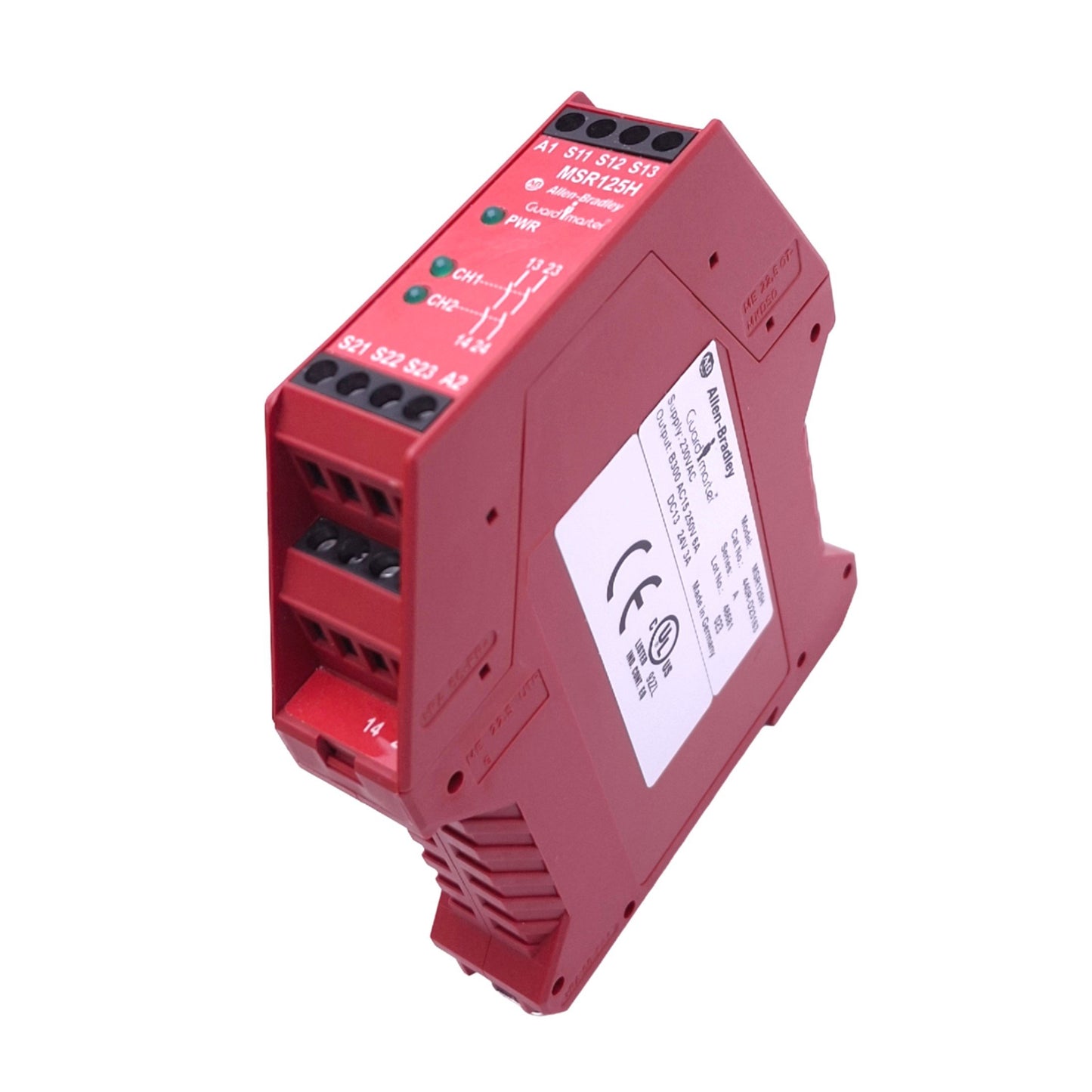 New Allen Bradley 440R-D23163 MSR125H Guardmaster Safety Relay, 2NO Out, 230VAC